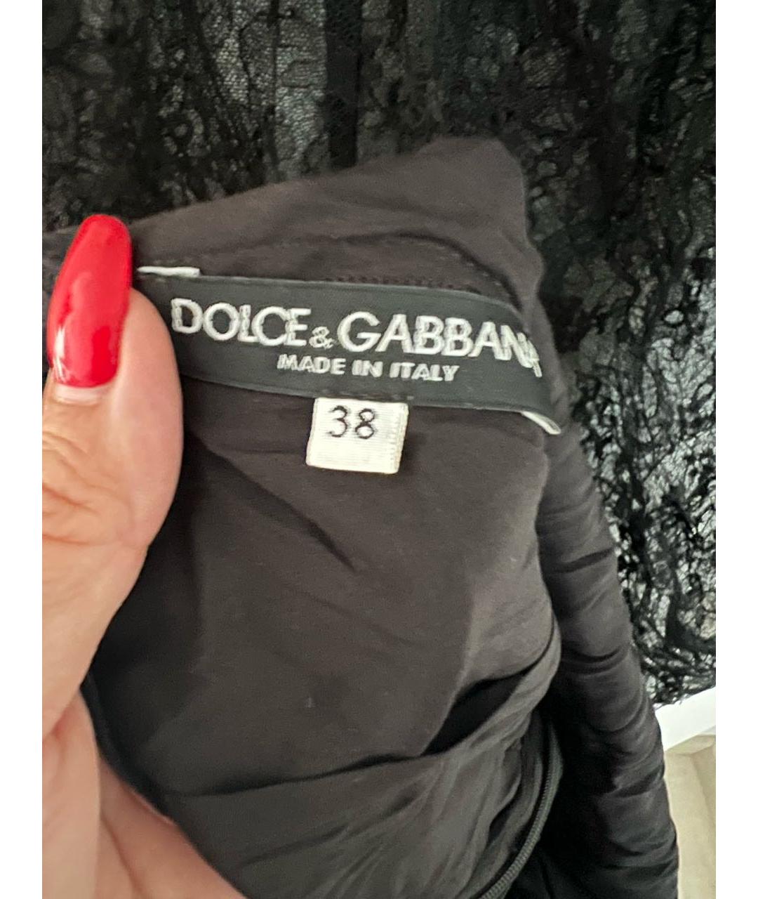DOLCE&GABBANA Черное кружевное вечернее платье, фото 3