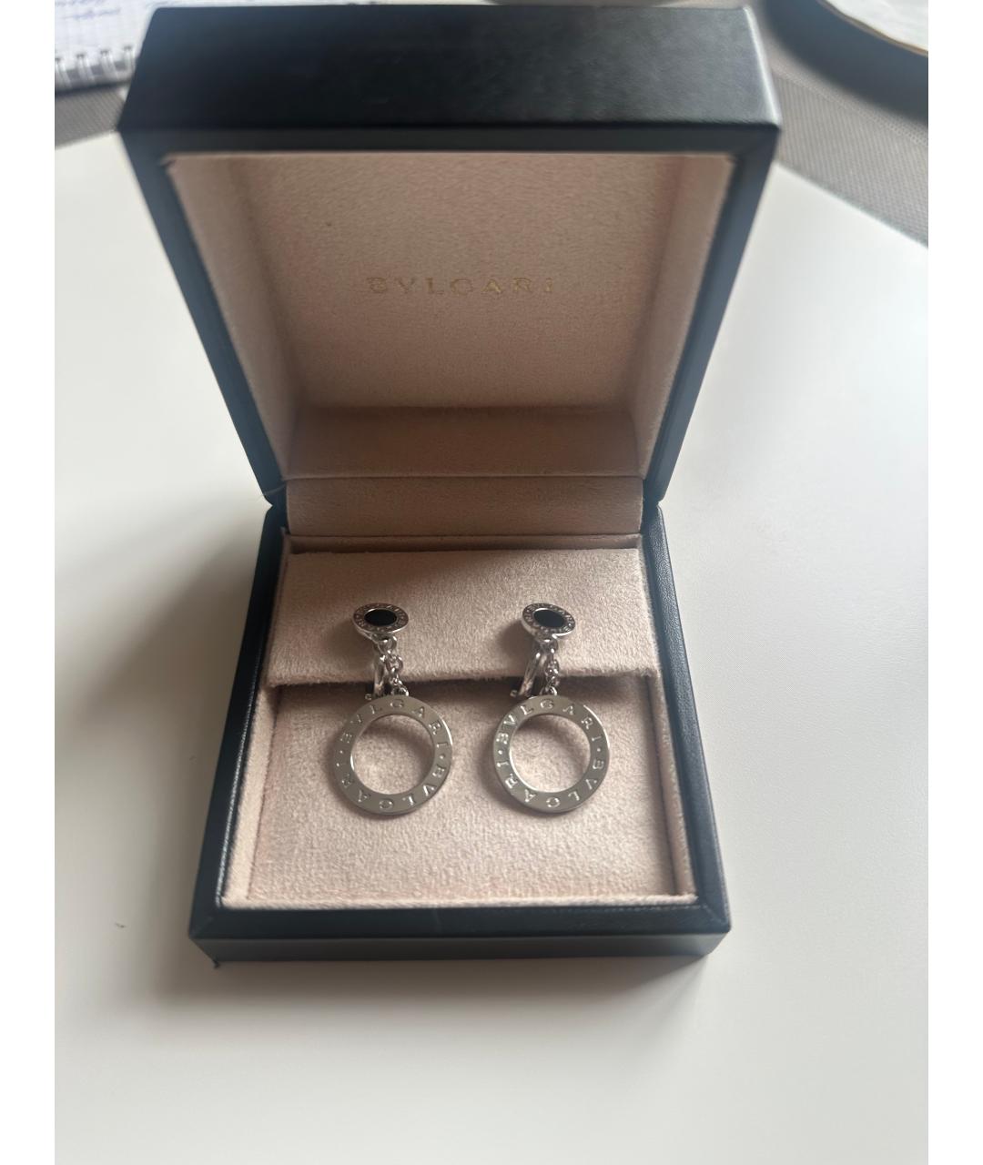 BVLGARI Серебряные серьги из белого золота, фото 5