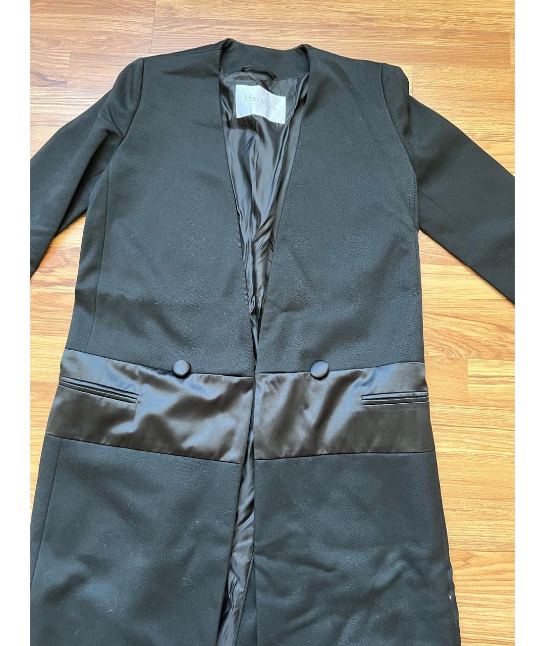 MAX MARA Черное шерстяное пальто, фото 2