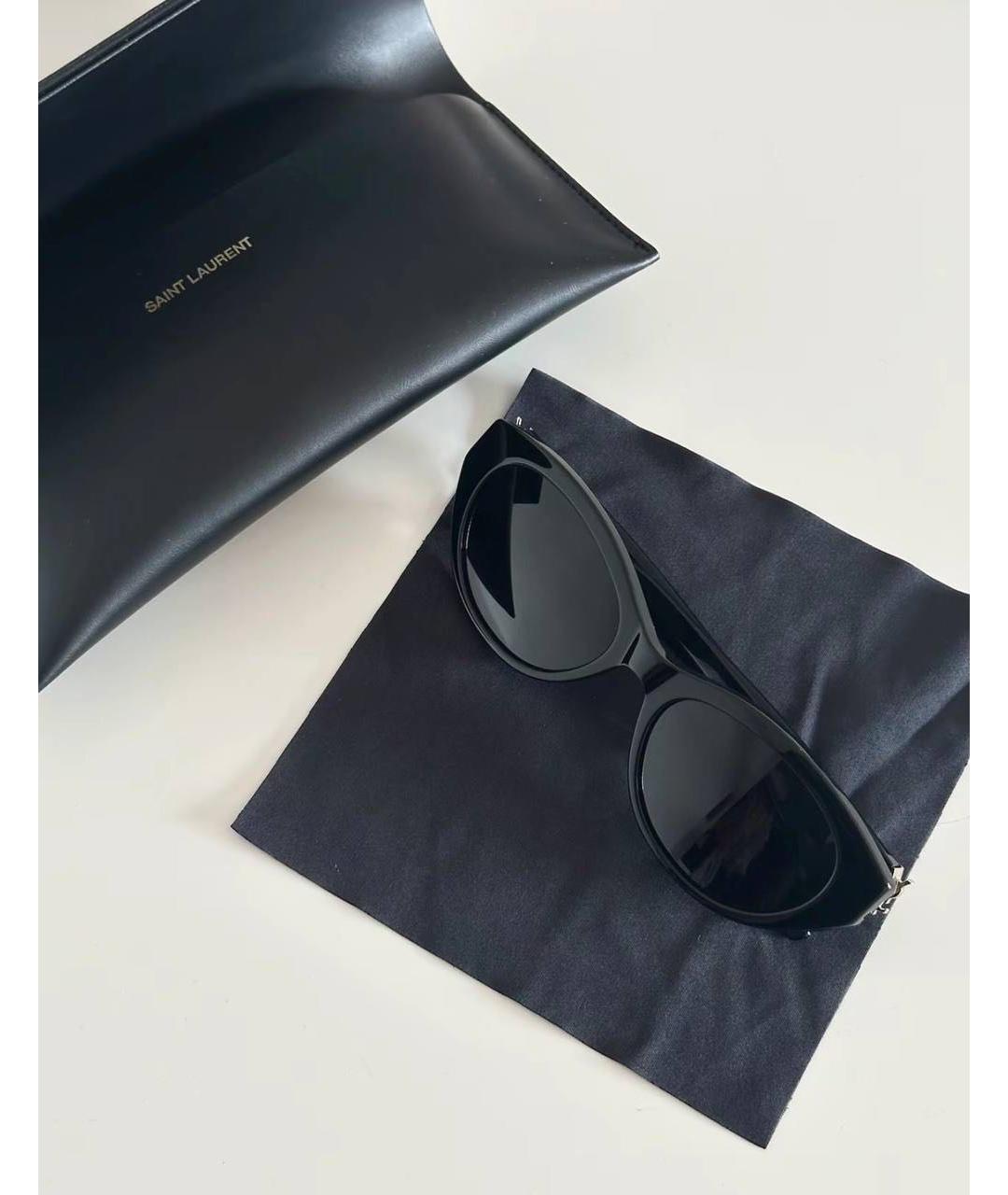 SAINT LAURENT Черные пластиковые солнцезащитные очки, фото 3