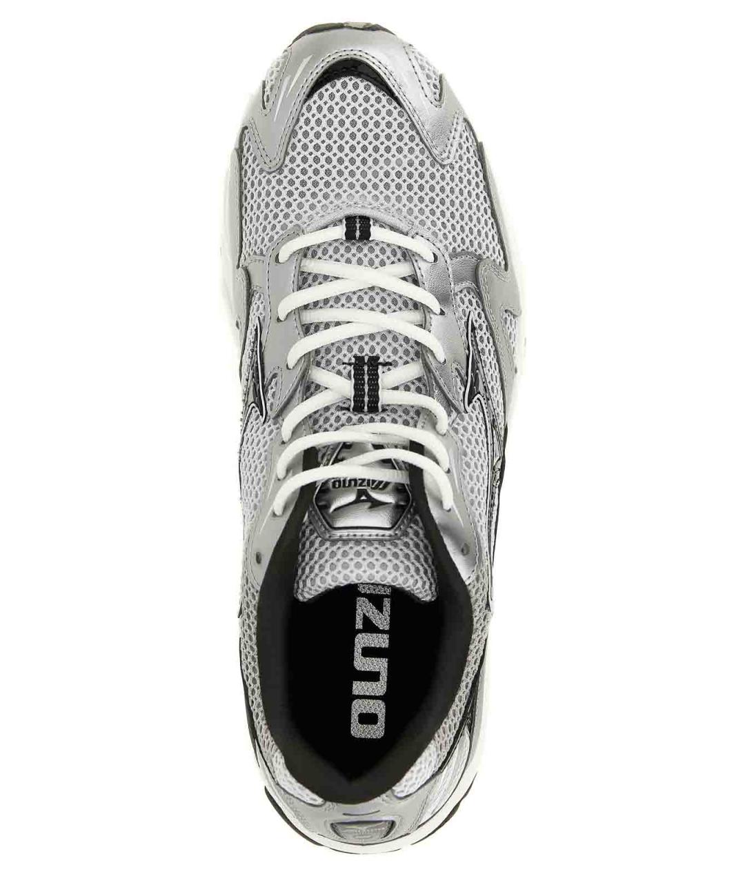 MIZUNO Серебряные кожаные низкие кроссовки / кеды, фото 4