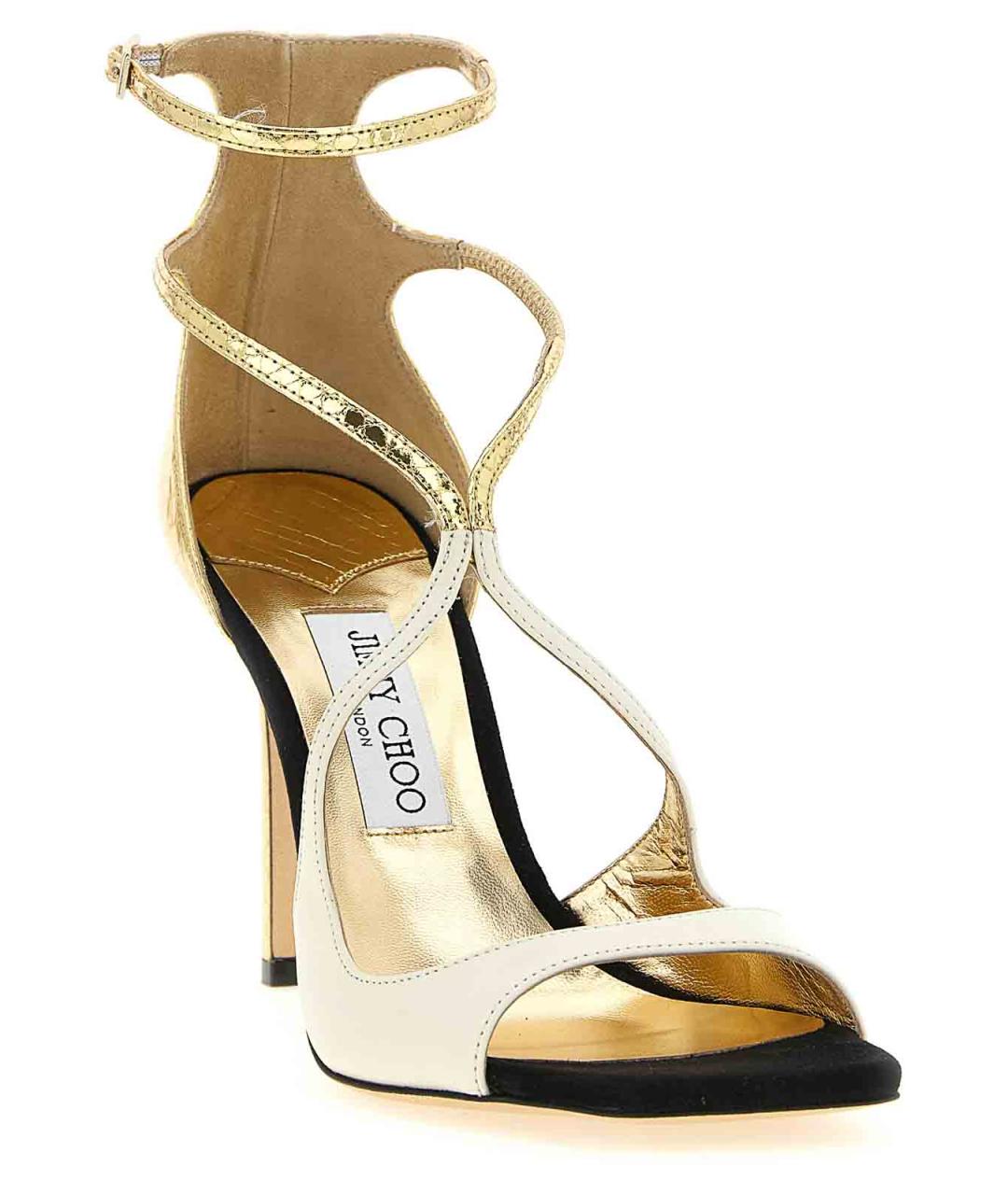 JIMMY CHOO Золотые босоножки, фото 2