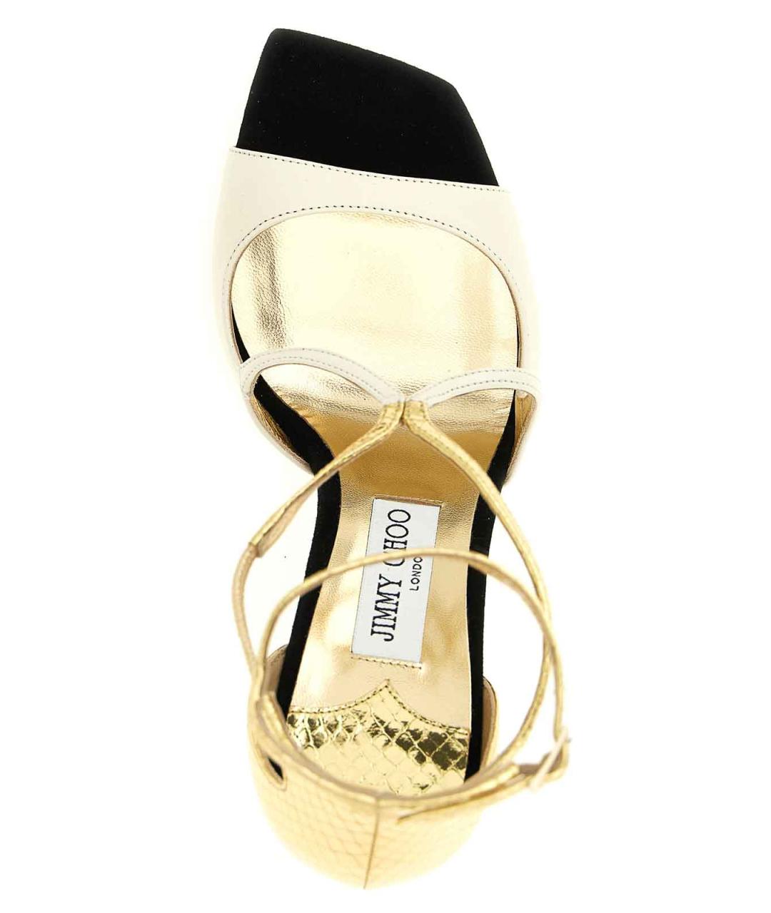 JIMMY CHOO Золотые босоножки, фото 4