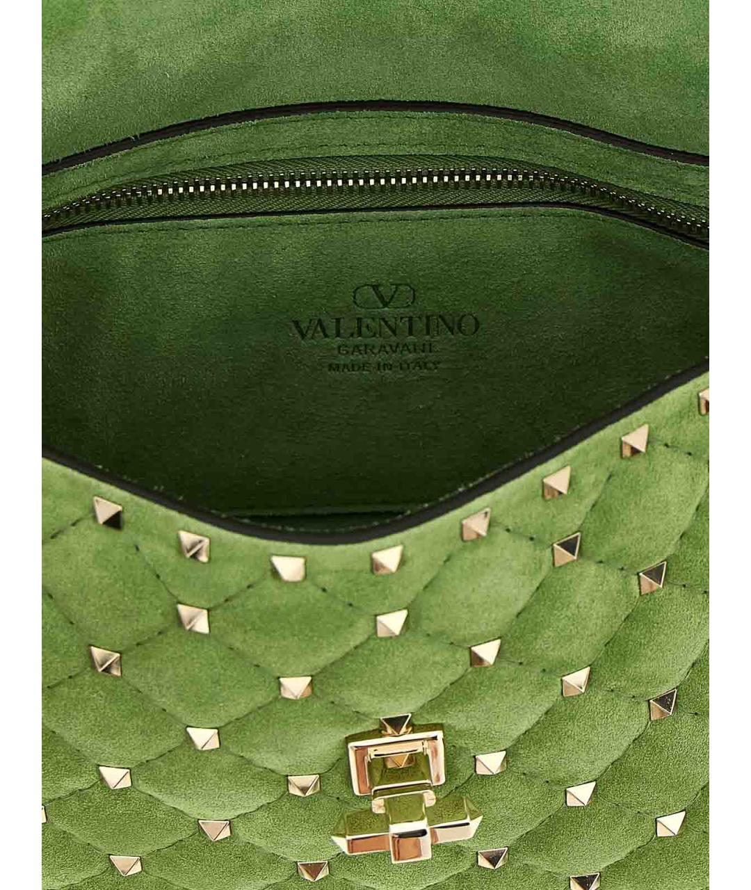 VALENTINO Зеленая замшевая сумка через плечо, фото 4