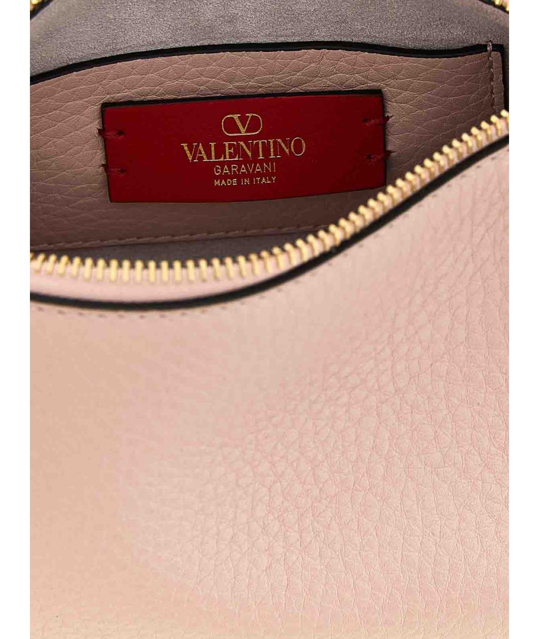 VALENTINO Розовая кожаная сумка через плечо, фото 4