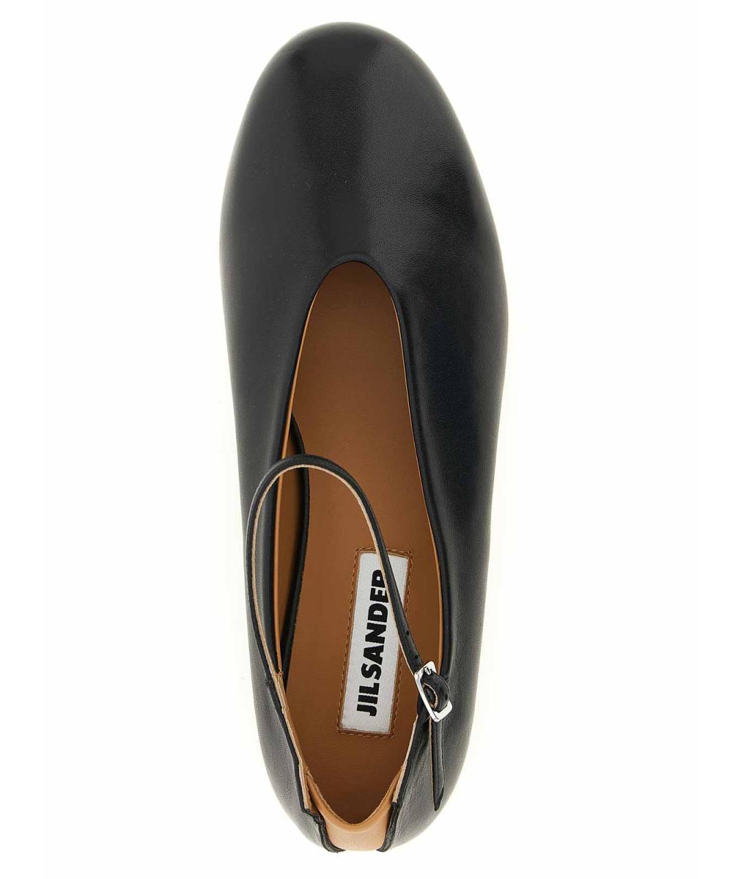 JIL SANDER Черные кожаные балетки, фото 4