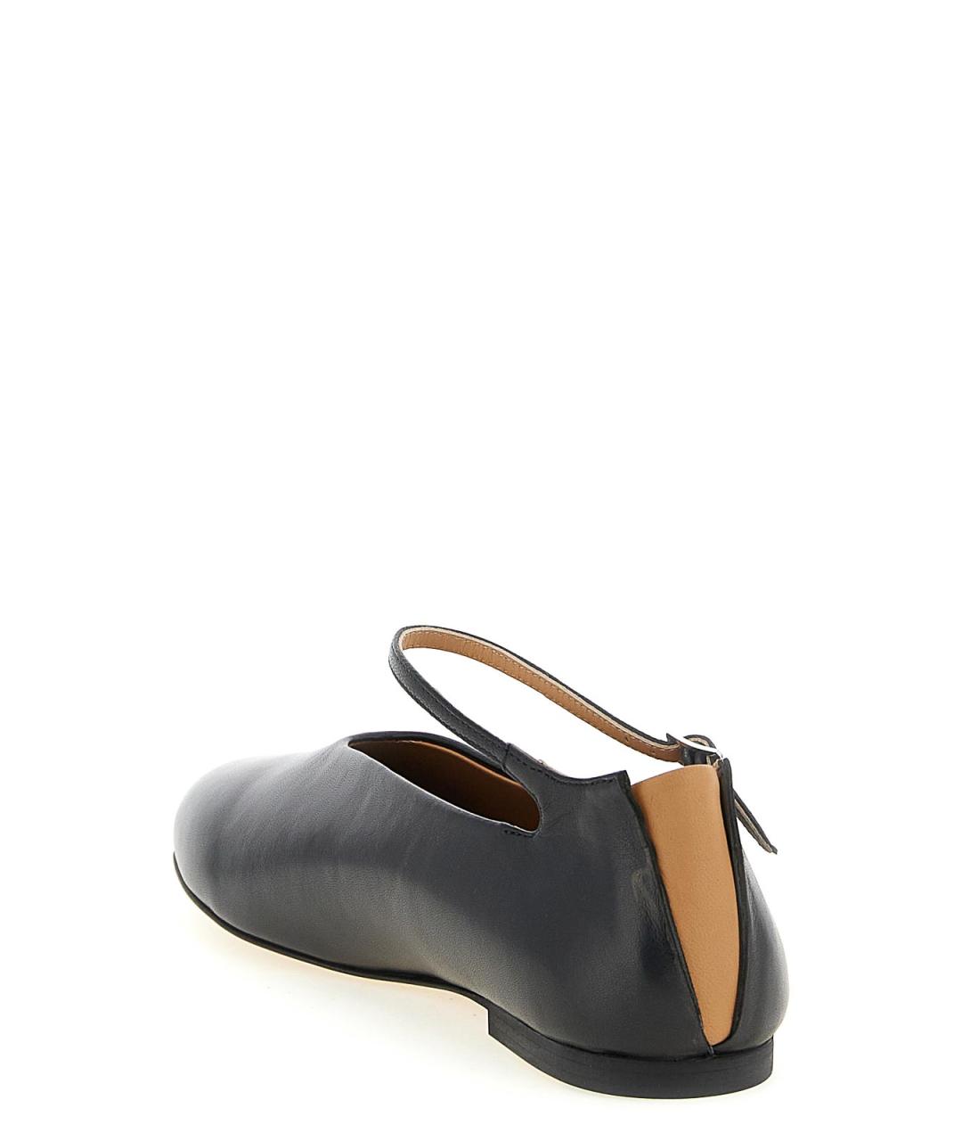JIL SANDER Черные кожаные балетки, фото 3