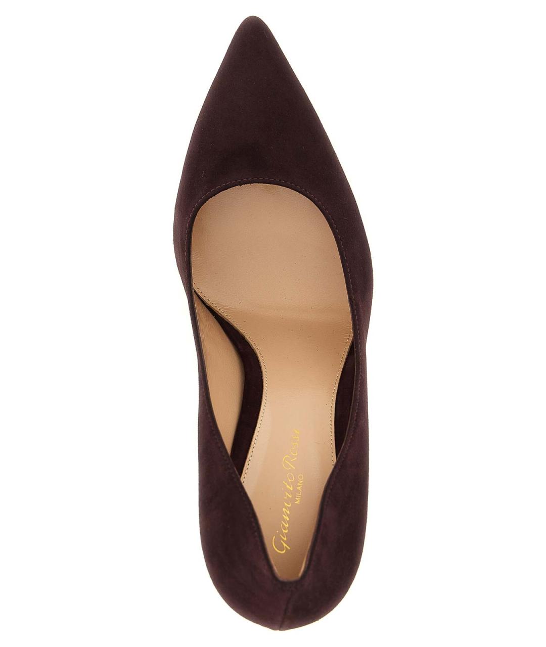 GIANVITO ROSSI Бордовые замшевые туфли, фото 4