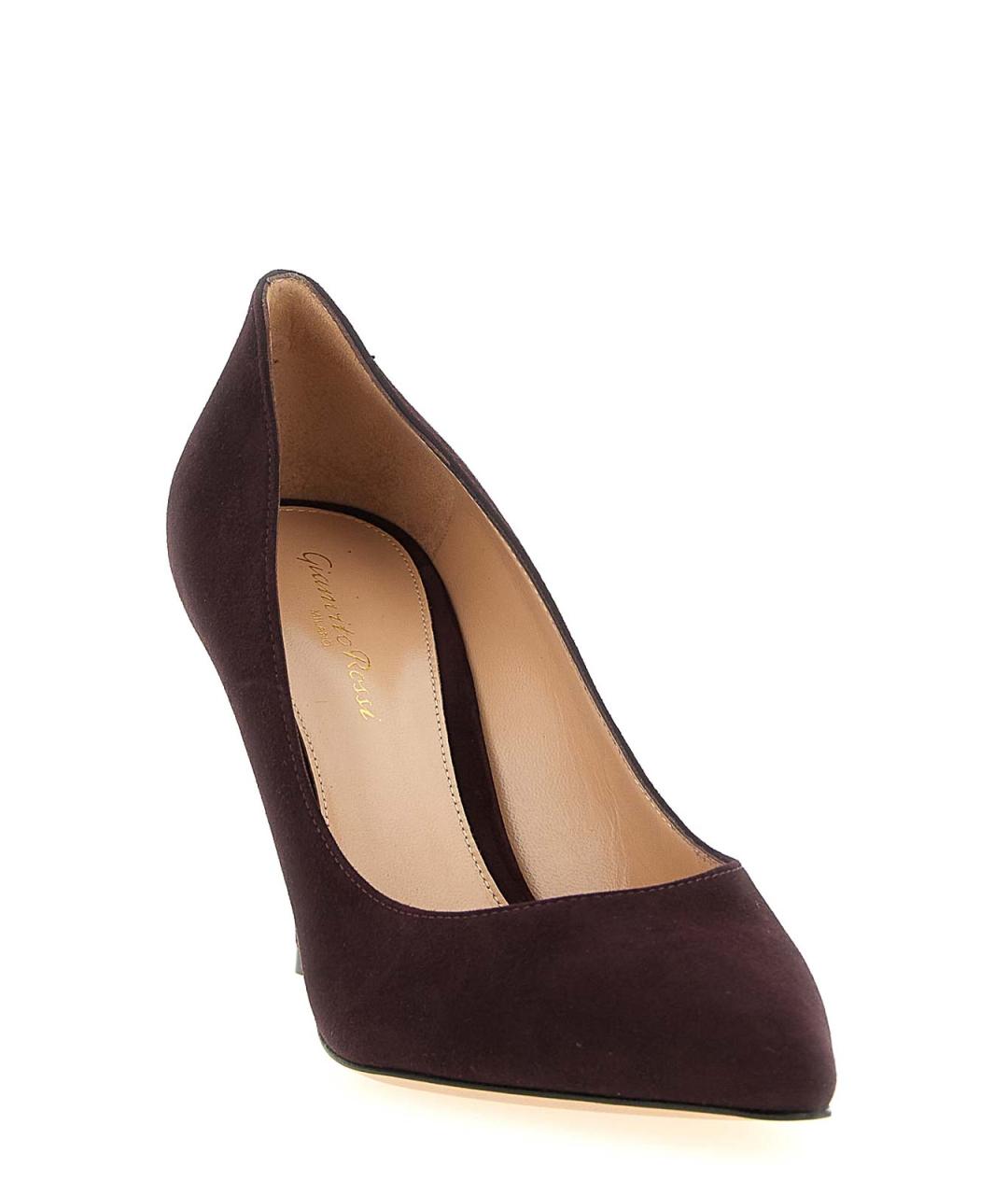GIANVITO ROSSI Бордовые замшевые туфли, фото 2
