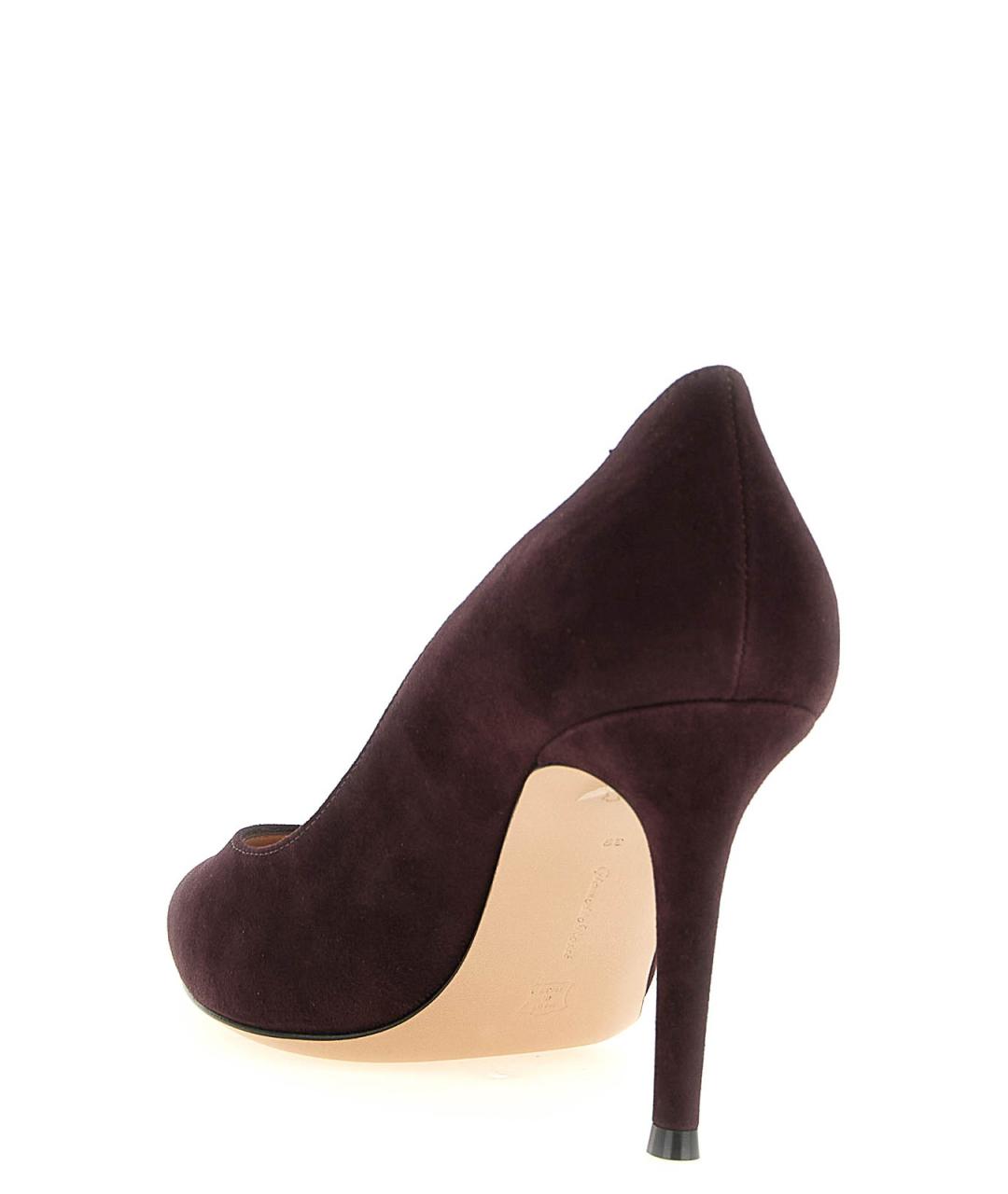 GIANVITO ROSSI Бордовые замшевые туфли, фото 3