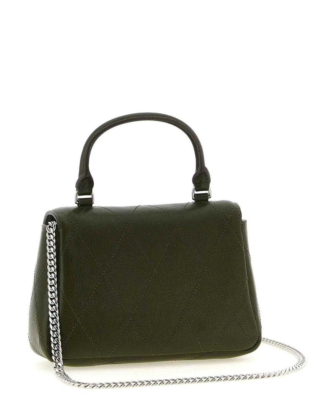 TORY BURCH Зеленая кожаная сумка с короткими ручками, фото 2