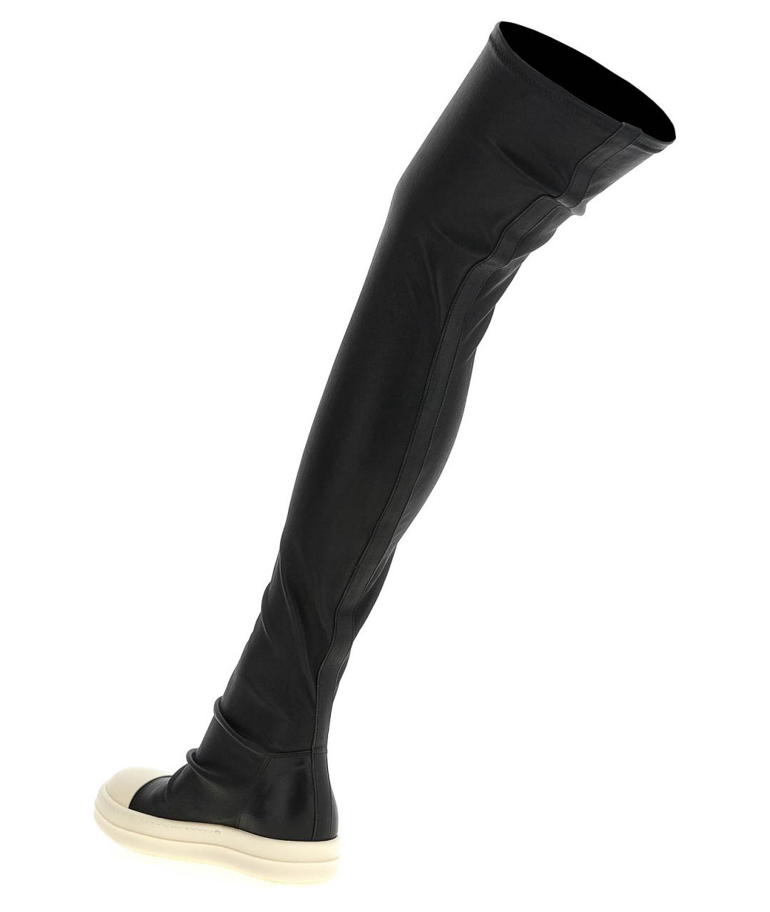 RICK OWENS Черные кожаные сапоги, фото 3