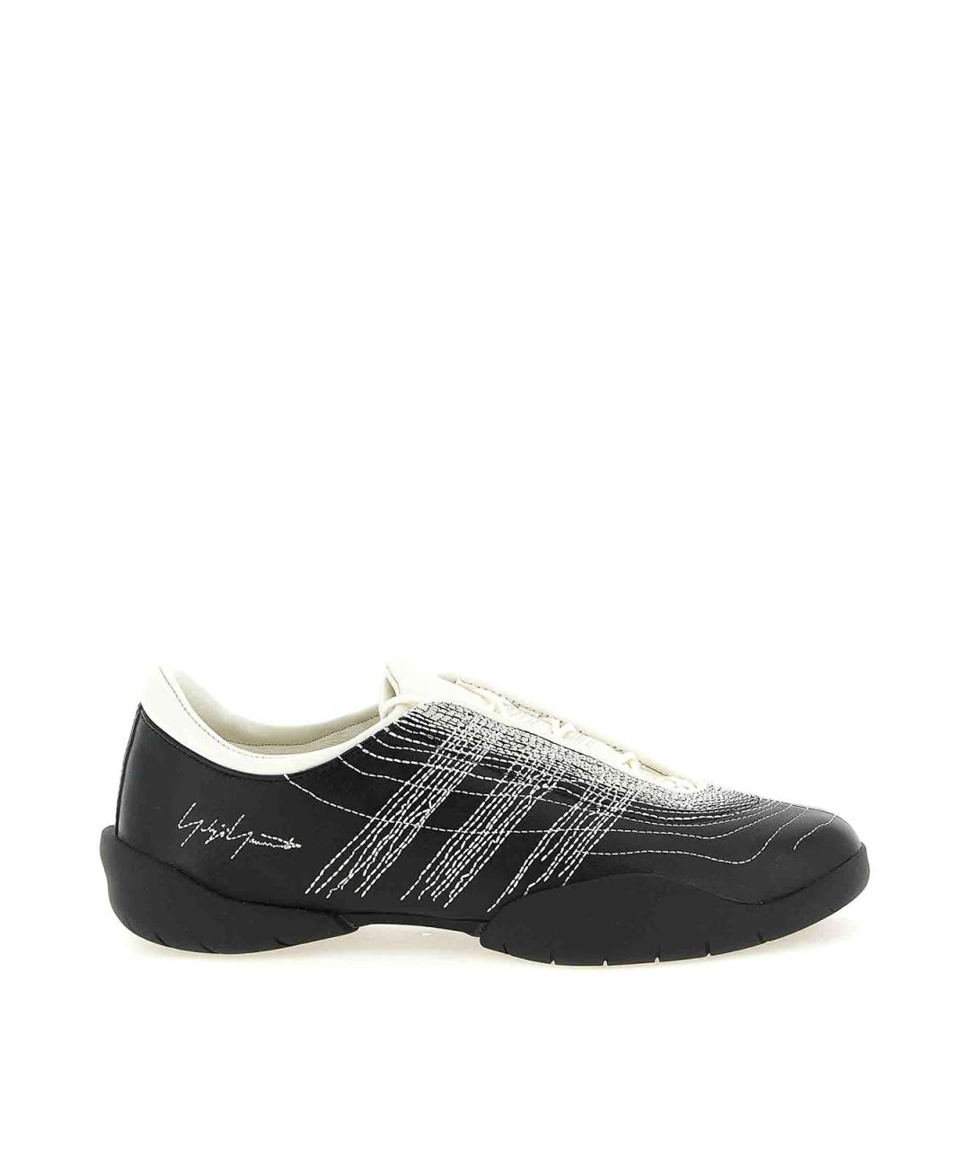 Y-3 Черные кожаные низкие кроссовки / кеды, фото 1
