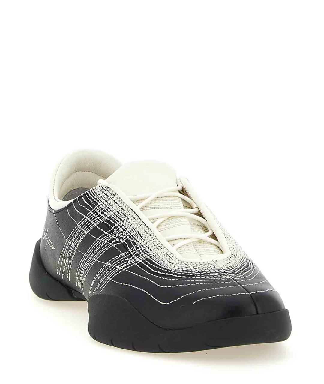 Y-3 Черные кожаные низкие кроссовки / кеды, фото 2