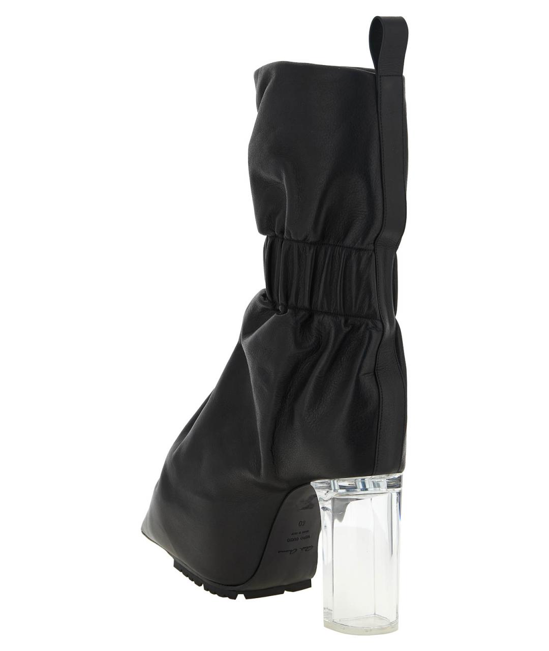 RICK OWENS Черные кожаные ботильоны, фото 3