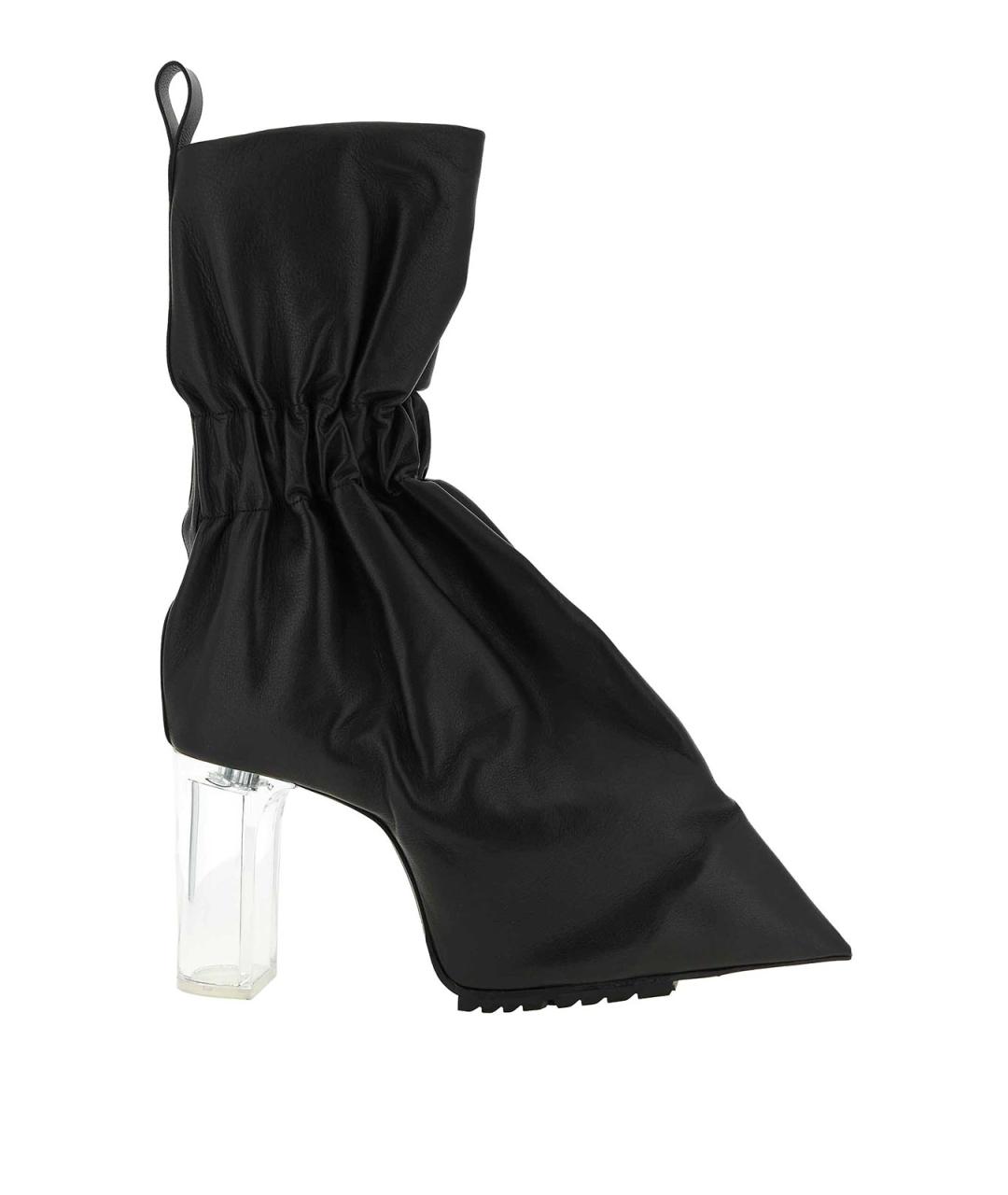RICK OWENS Черные кожаные ботильоны, фото 1