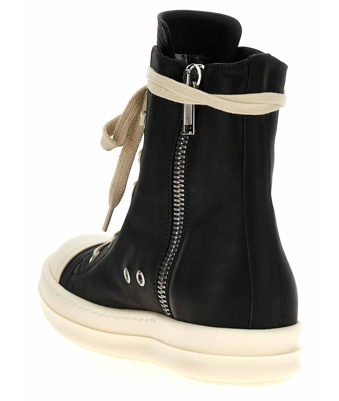 RICK OWENS Черные кожаные кеды, фото 3