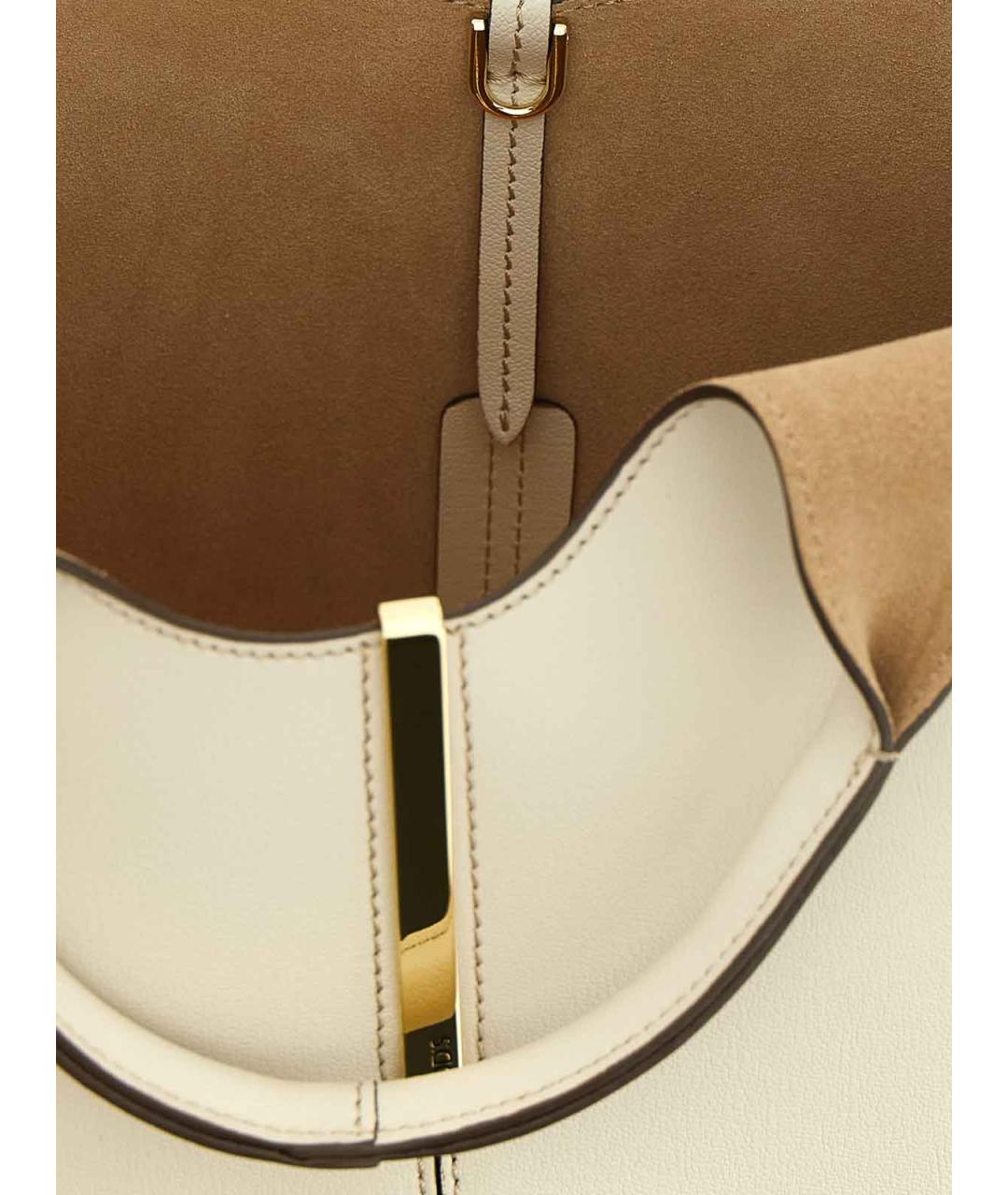 TOD'S Белая кожаная сумка тоут, фото 4
