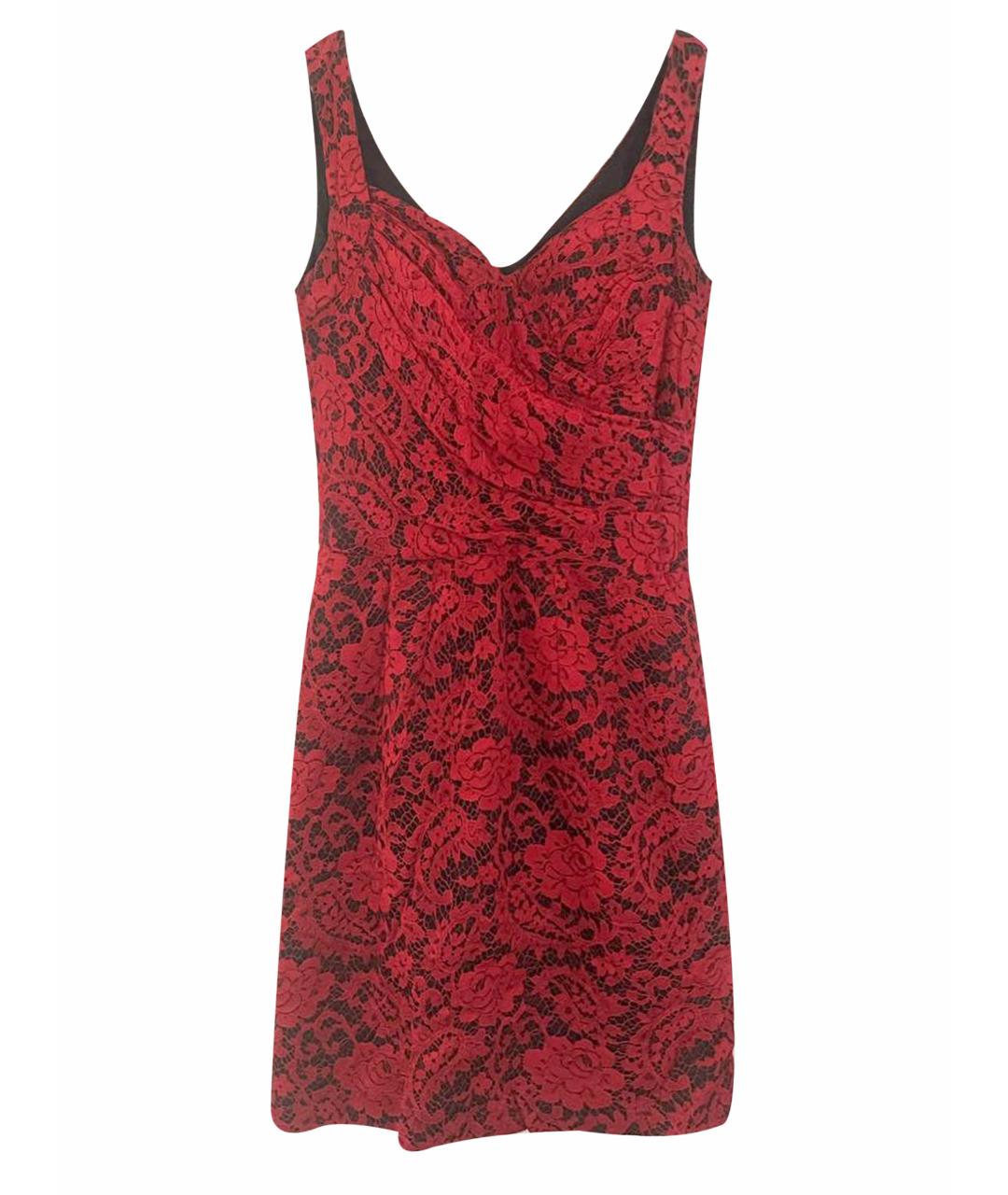 DOLCE&GABBANA Красное кружевное коктейльное платье, фото 1
