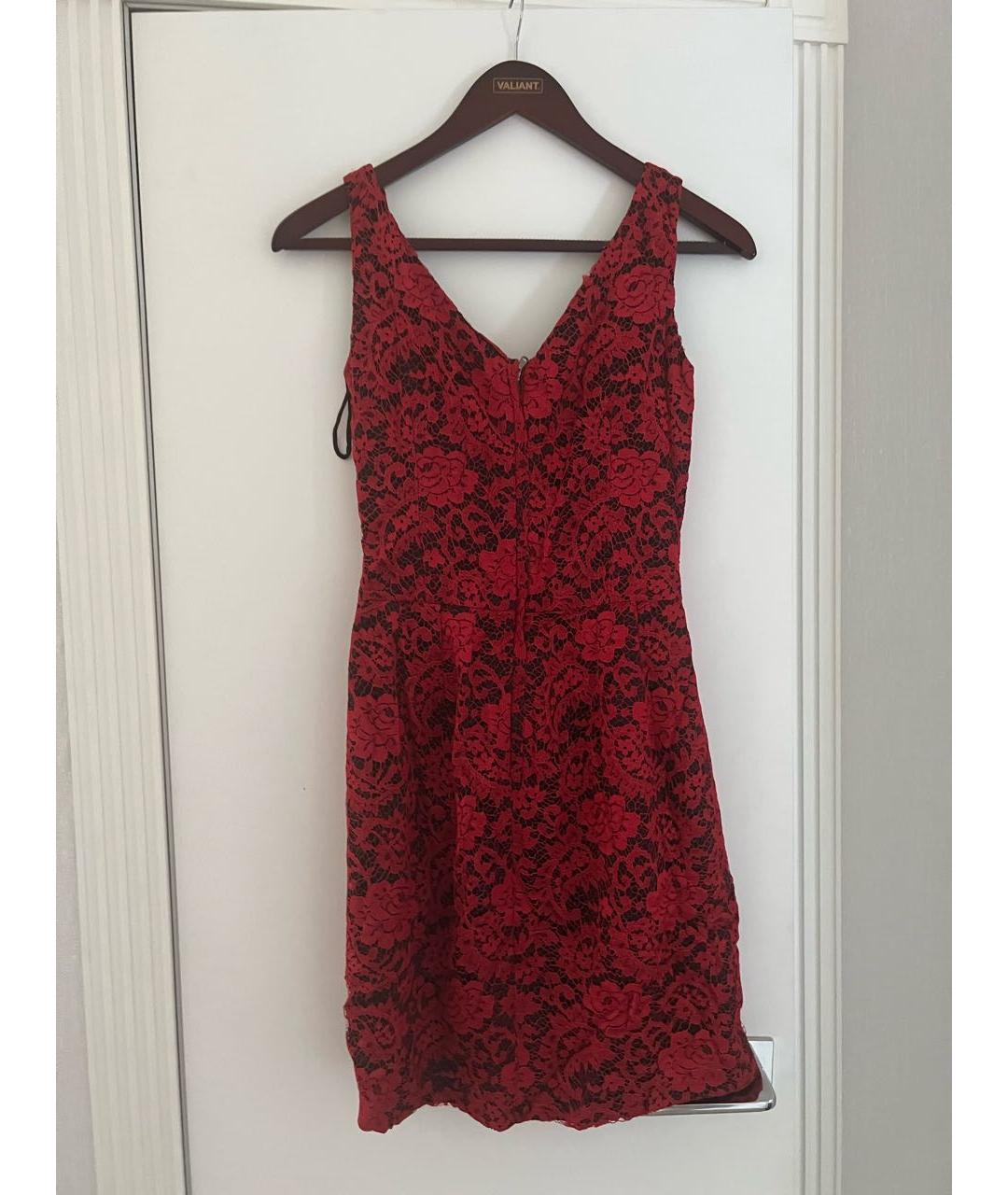 DOLCE&GABBANA Красное кружевное коктейльное платье, фото 2
