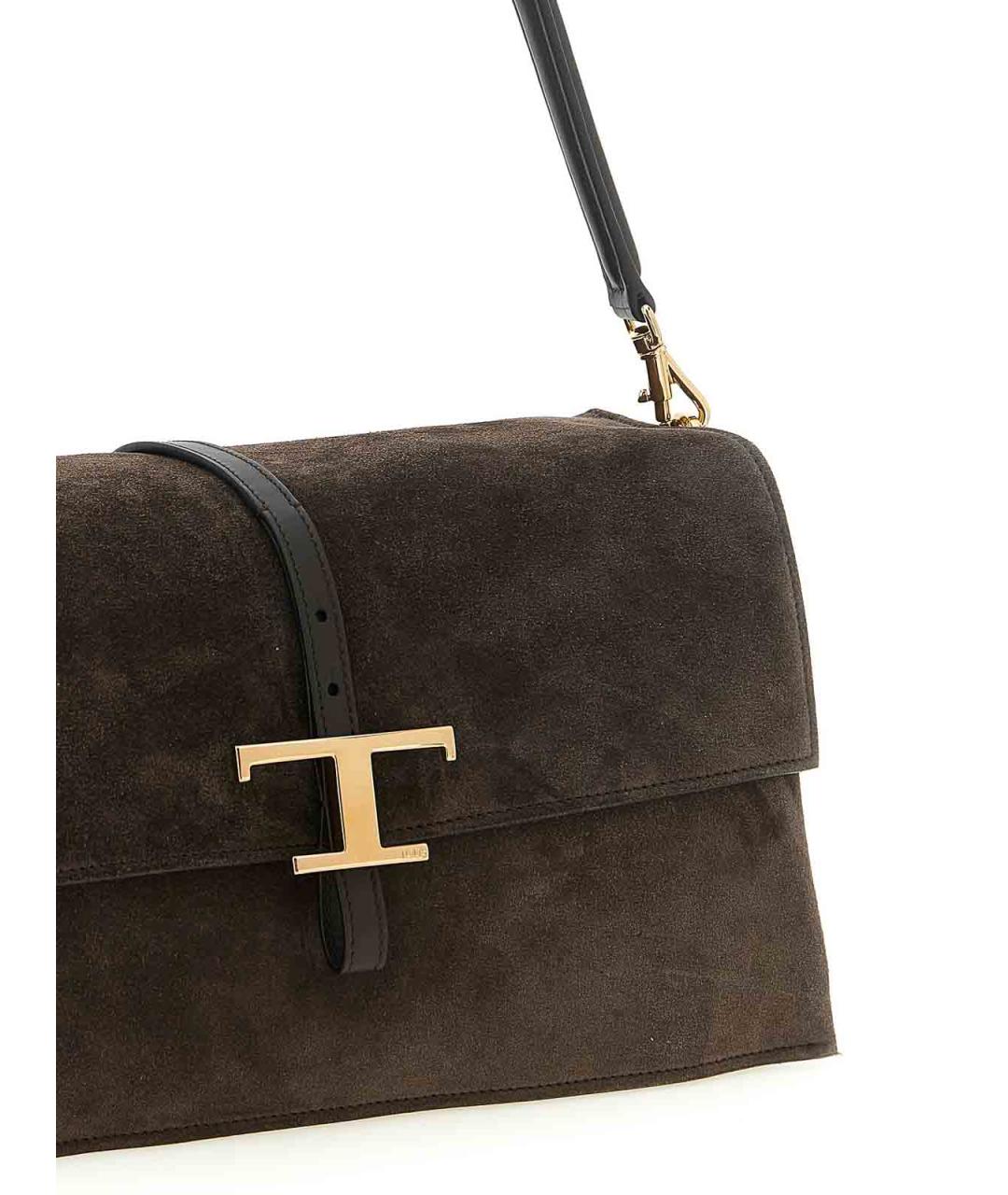 TOD'S Коричневая замшевая сумка через плечо, фото 3