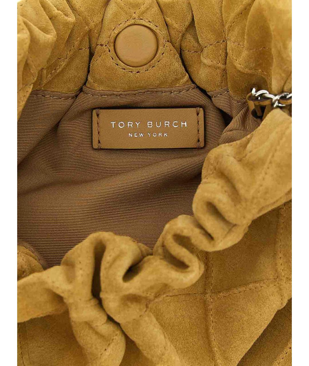 TORY BURCH Бежевая замшевая сумка через плечо, фото 4