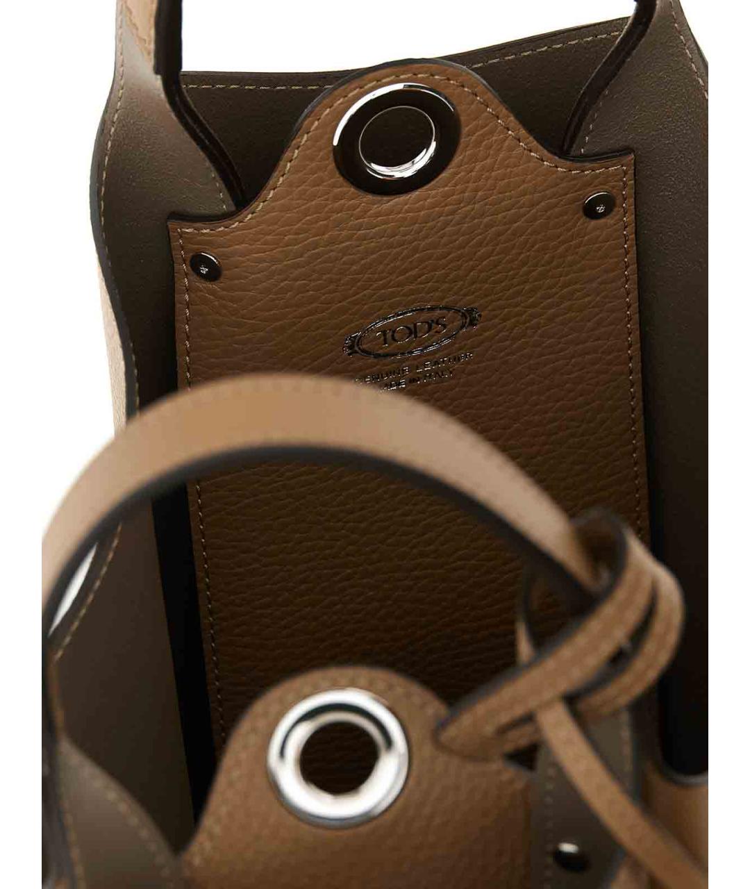 TOD'S Коричневая кожаная сумка через плечо, фото 4