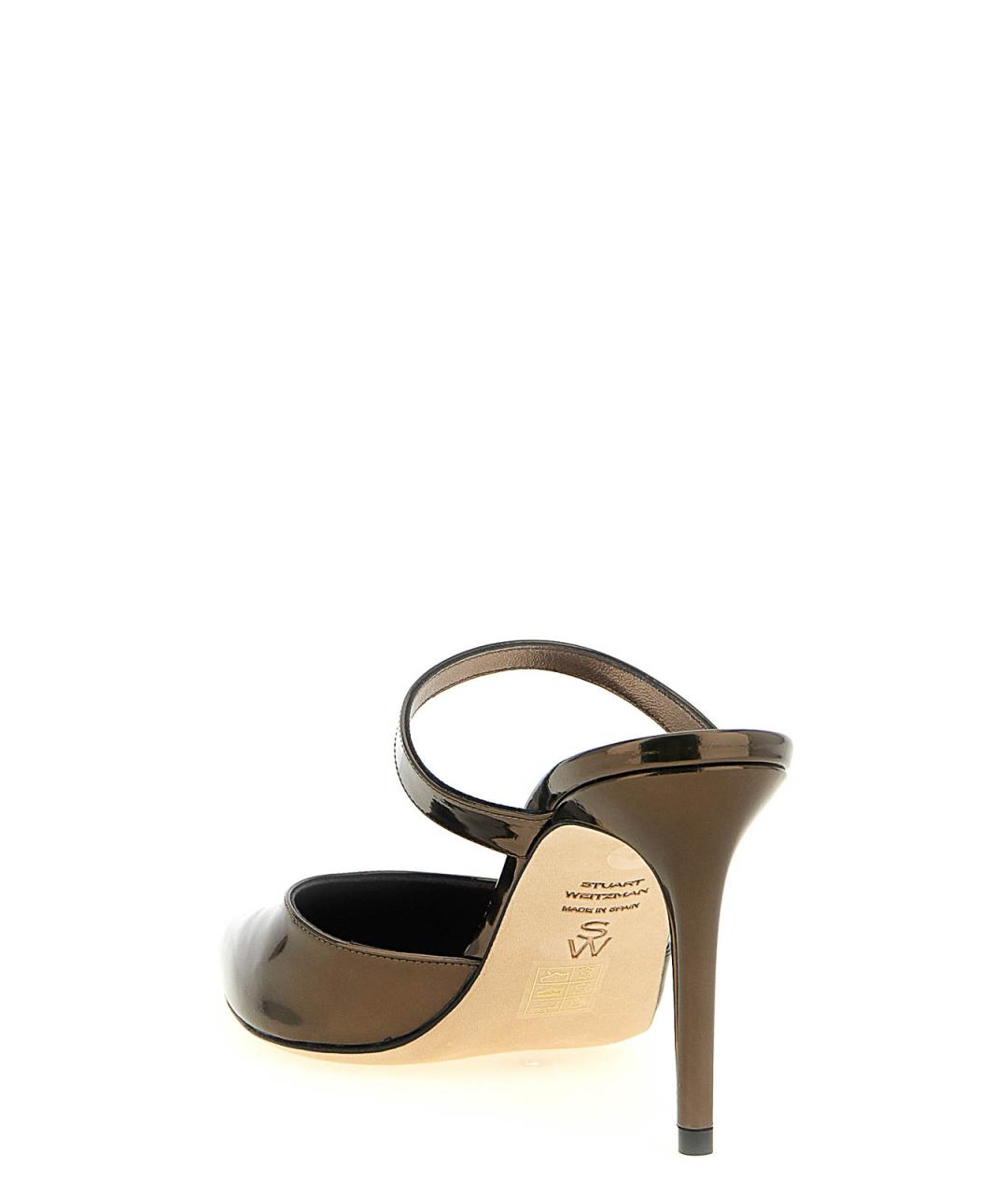 STUART WEITZMAN Коричневые кожаные мюли, фото 3