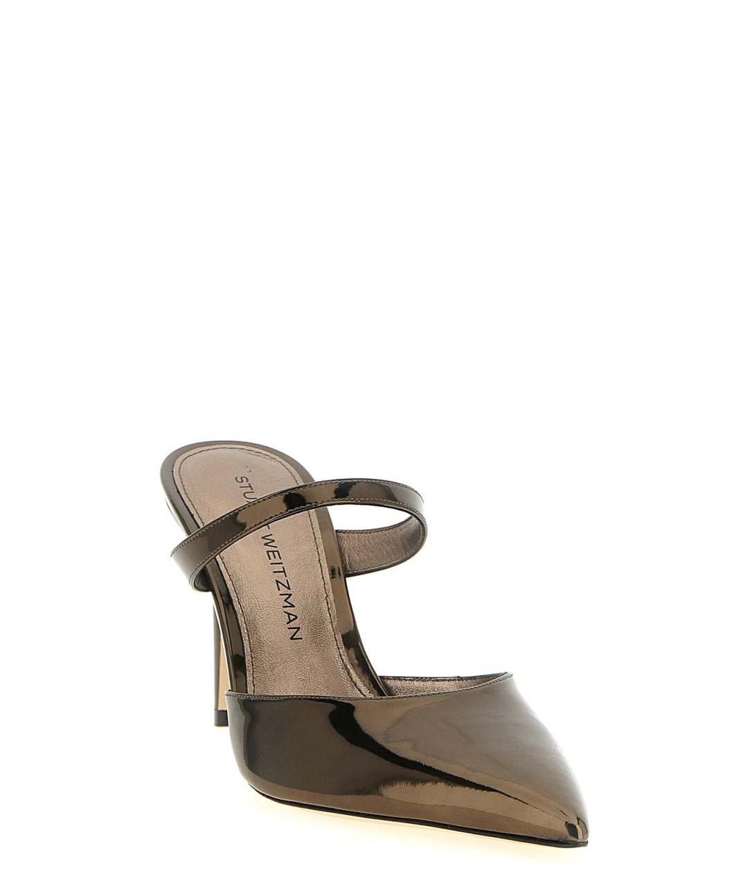 STUART WEITZMAN Коричневые кожаные мюли, фото 2