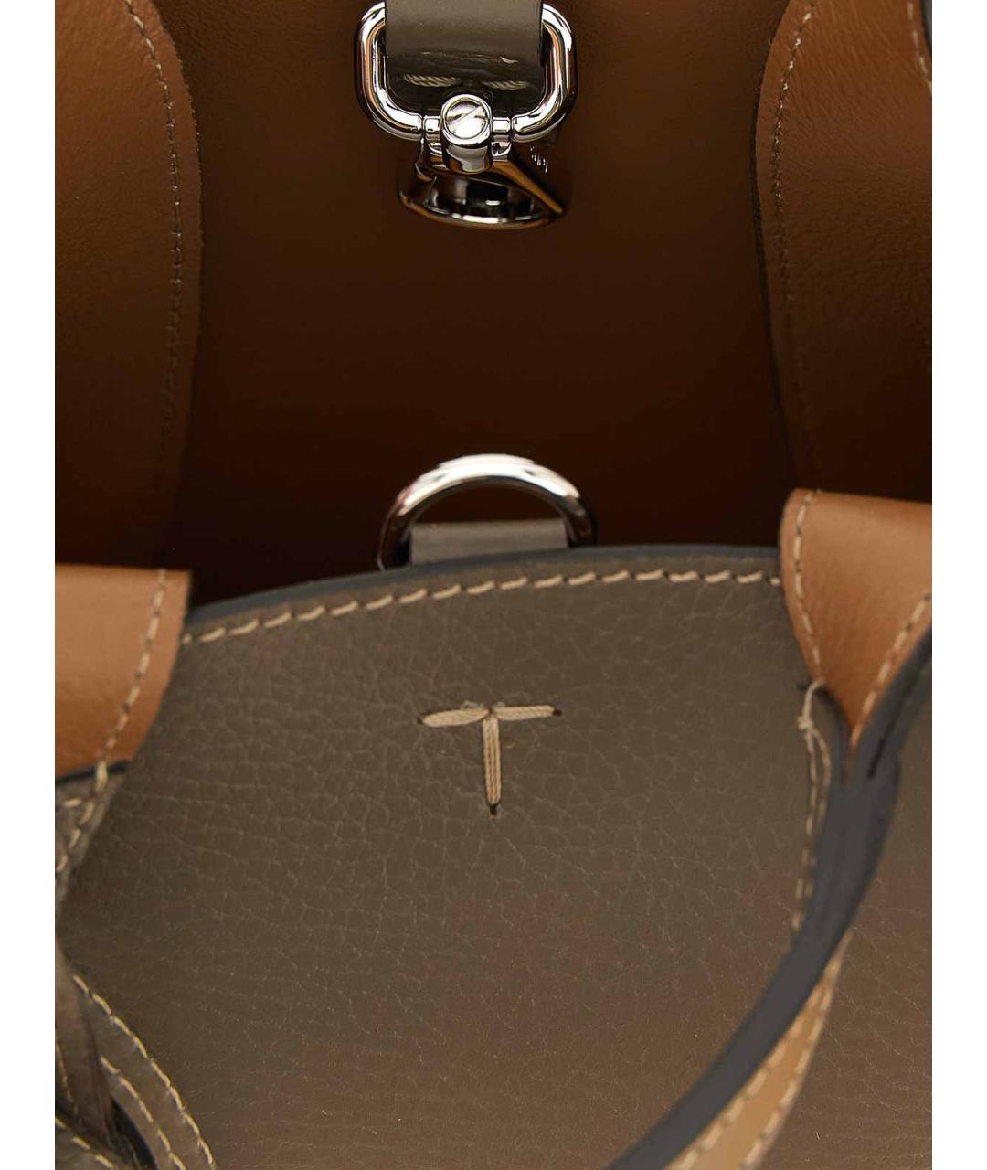 TOD'S Зеленая кожаная сумка с короткими ручками, фото 4