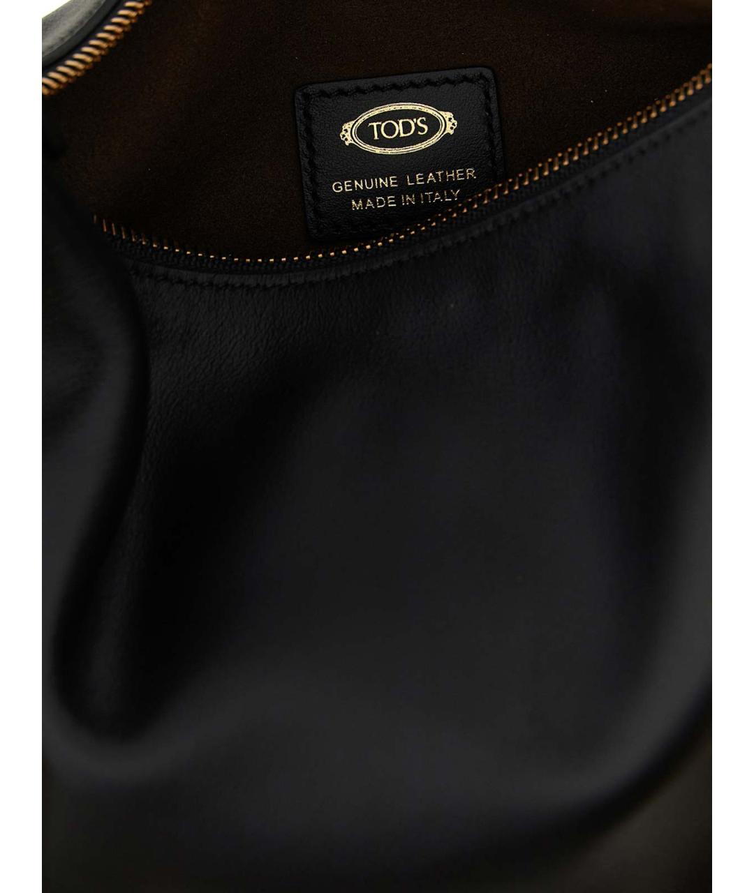 TOD'S Черная кожаная сумка через плечо, фото 4