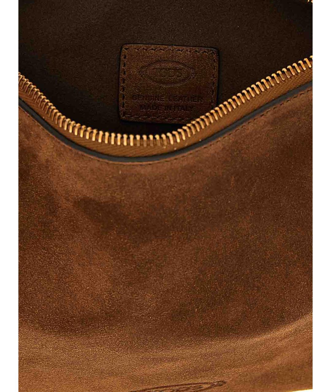 TOD'S Коричневая кожаная сумка через плечо, фото 4