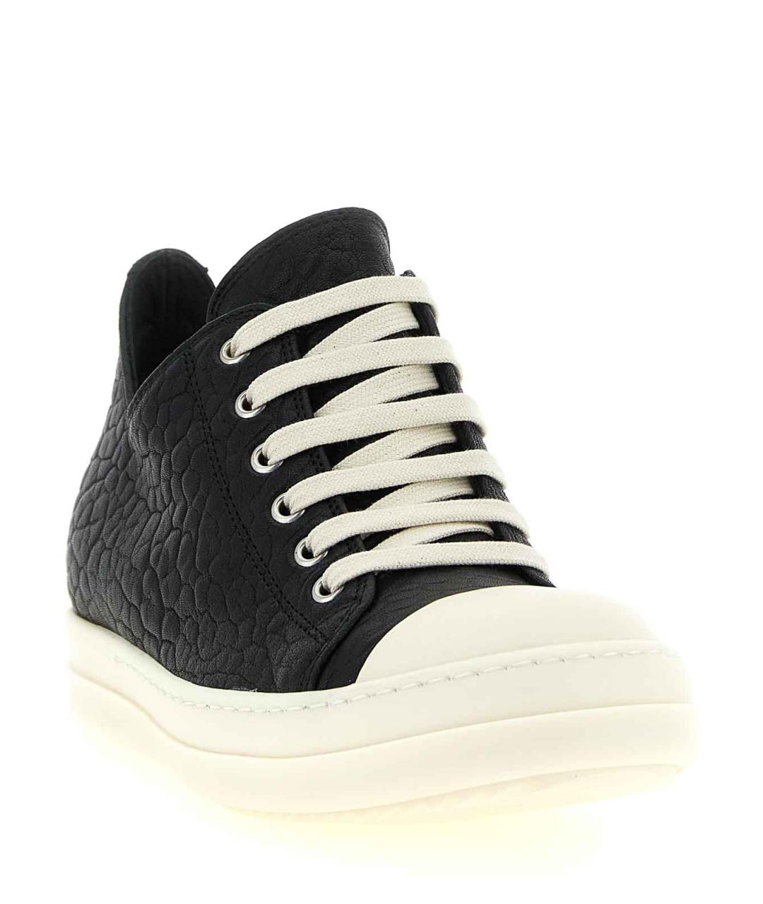 RICK OWENS Черные кожаные кеды, фото 2