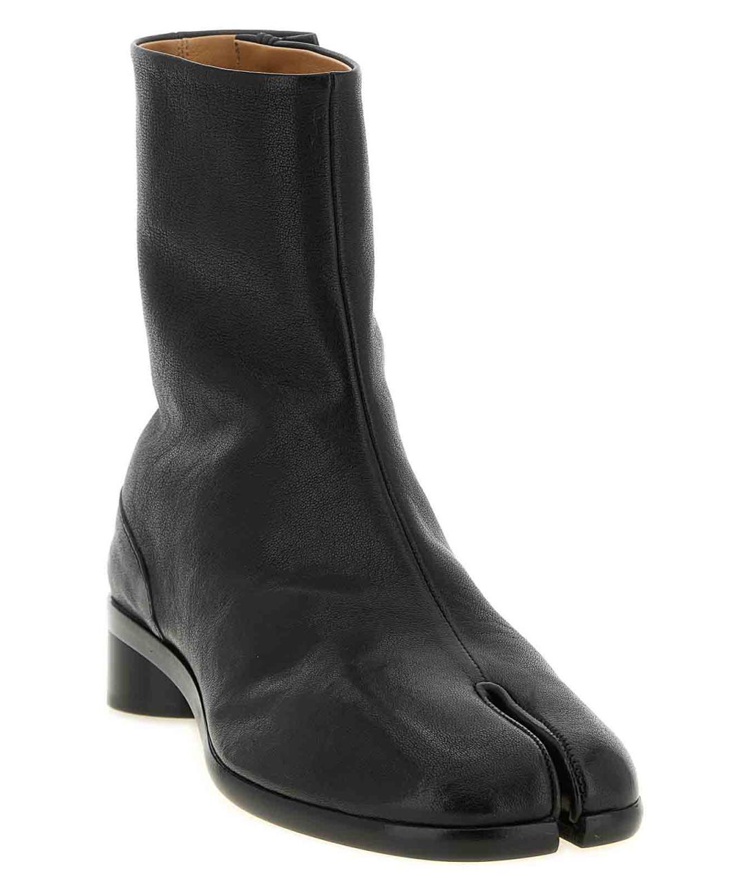 MAISON MARGIELA Черные кожаные низкие ботинки, фото 2