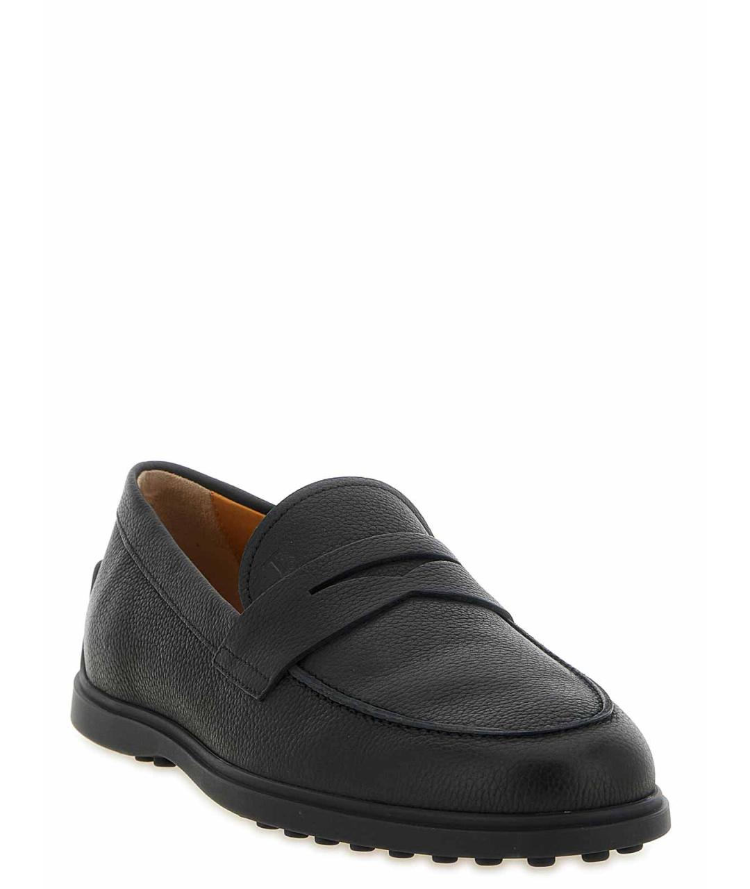 TOD'S Черные кожаные лоферы, фото 2