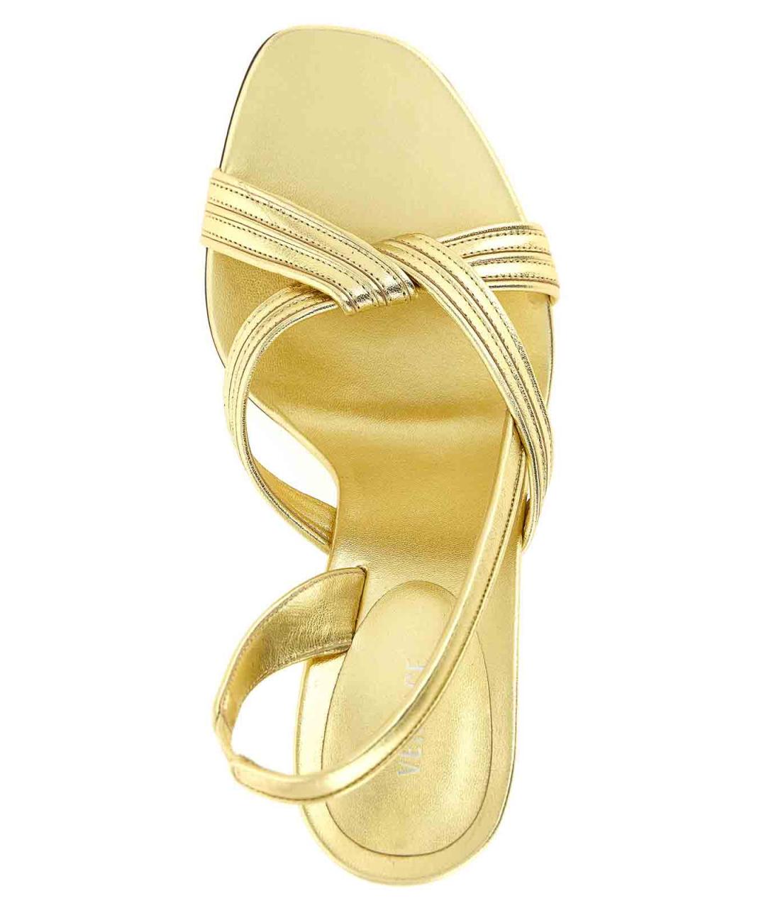 VERSACE Золотые босоножки, фото 4