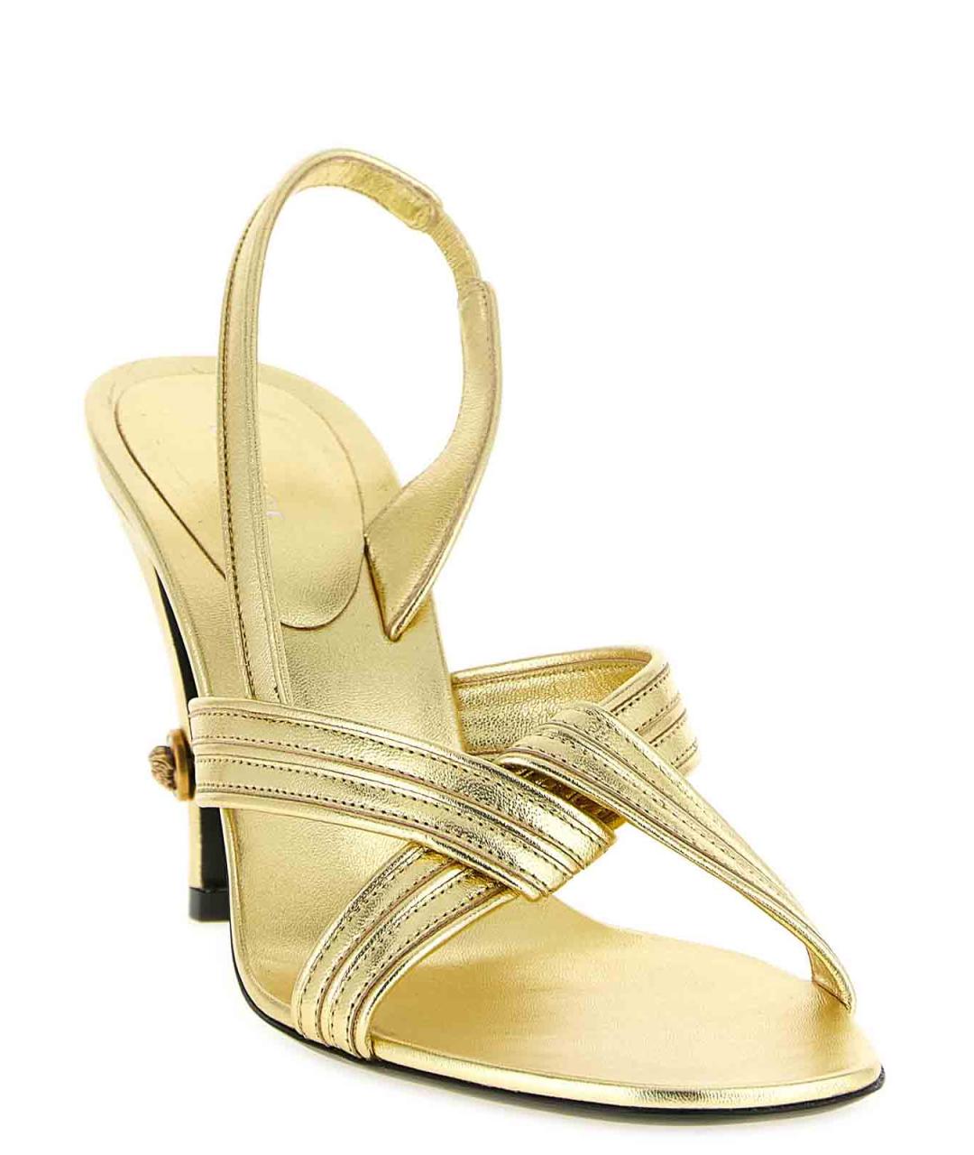 VERSACE Золотые босоножки, фото 2