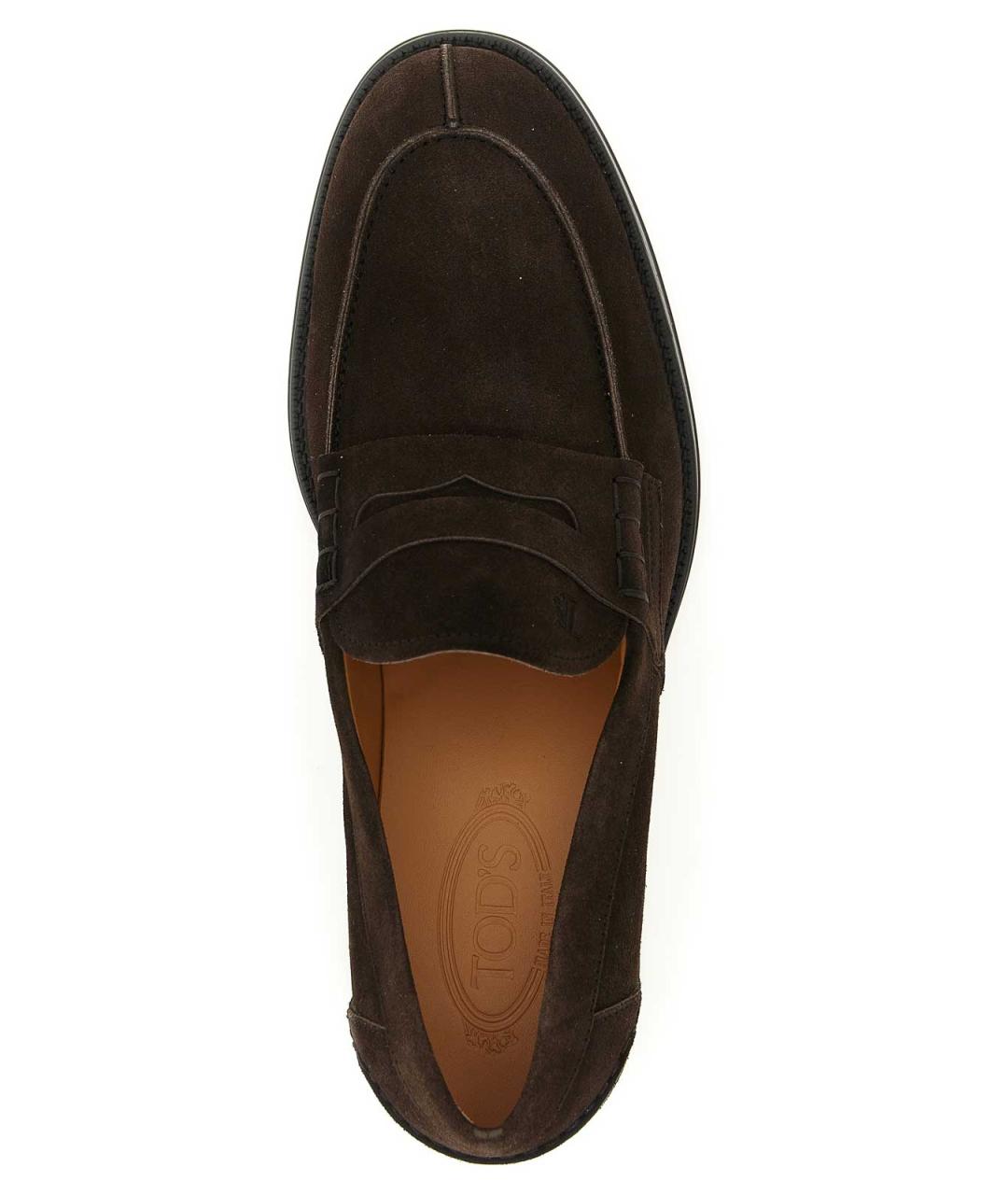 TOD'S Коричневые замшевые лоферы, фото 4