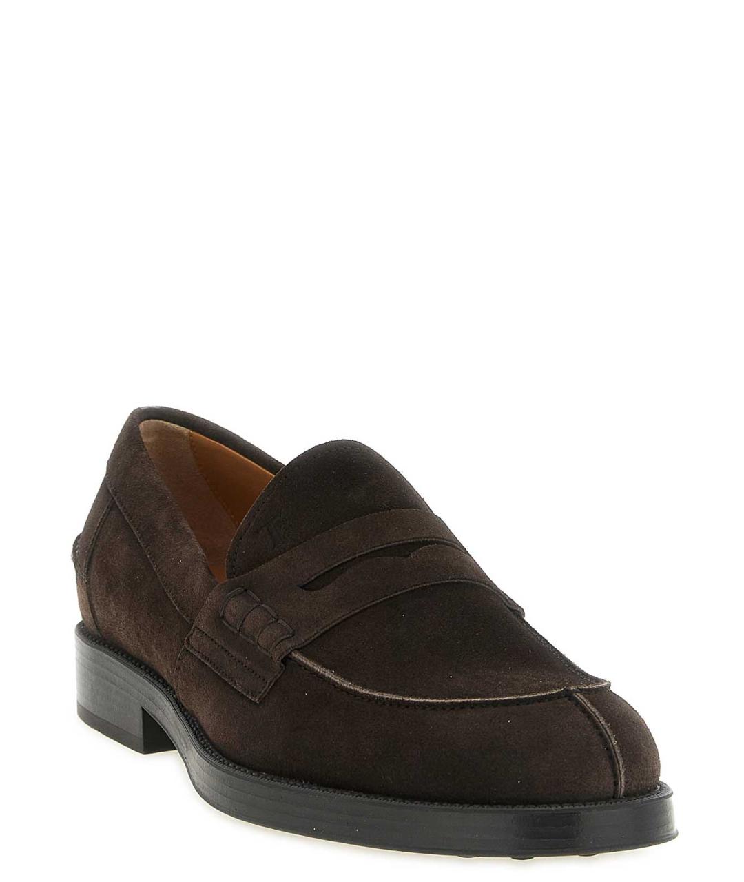 TOD'S Коричневые замшевые лоферы, фото 2