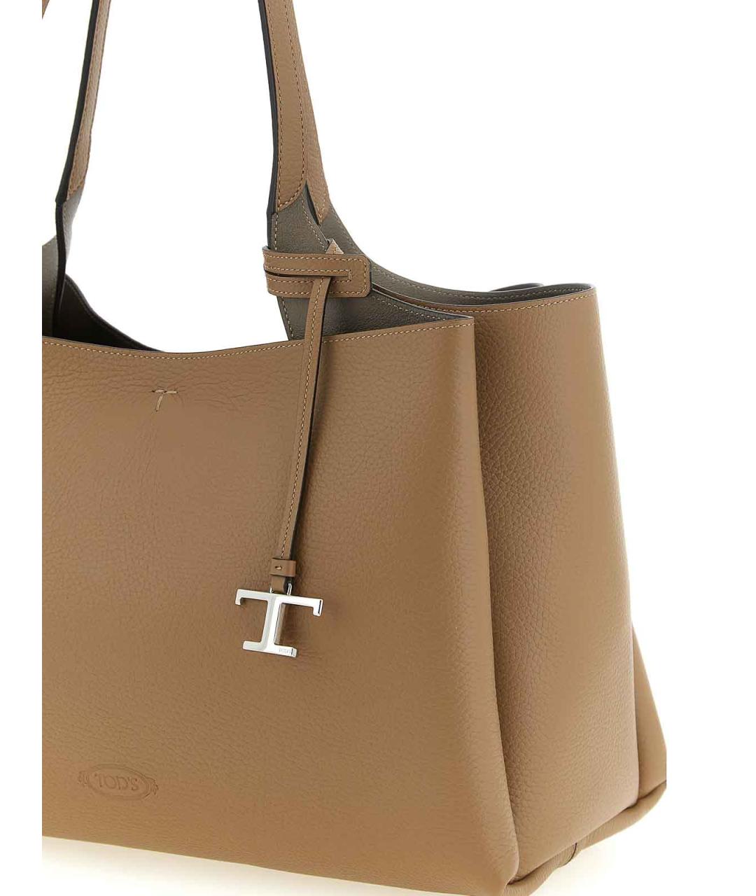 TOD'S Коричневая кожаная сумка тоут, фото 3