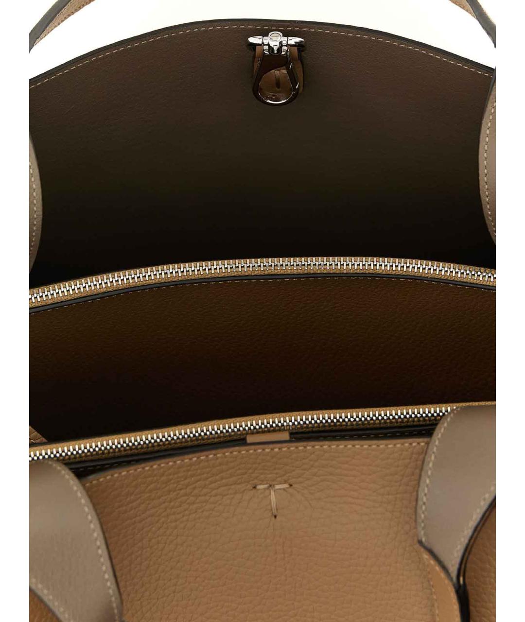 TOD'S Коричневая кожаная сумка тоут, фото 4