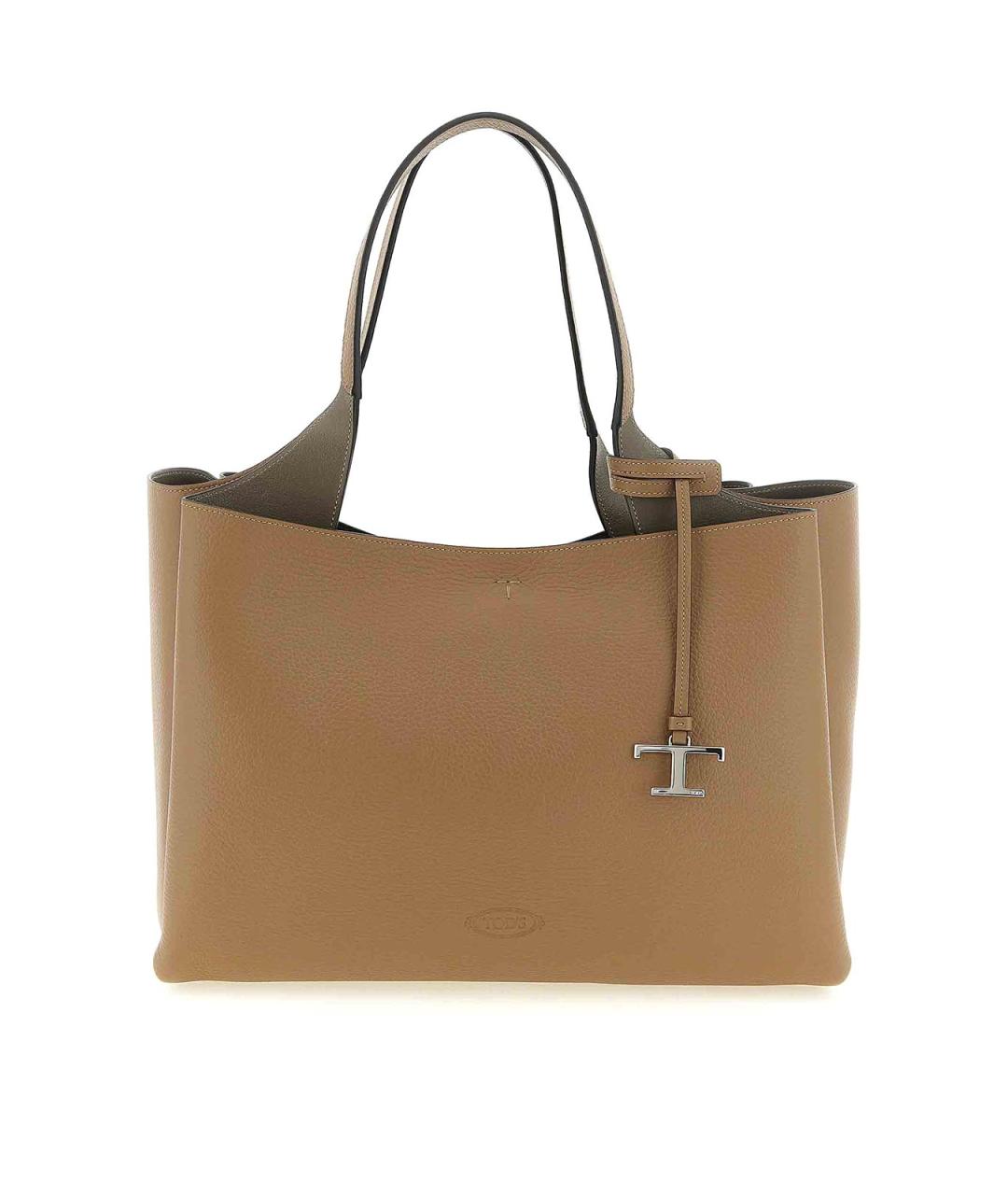 TOD'S Коричневая кожаная сумка тоут, фото 1