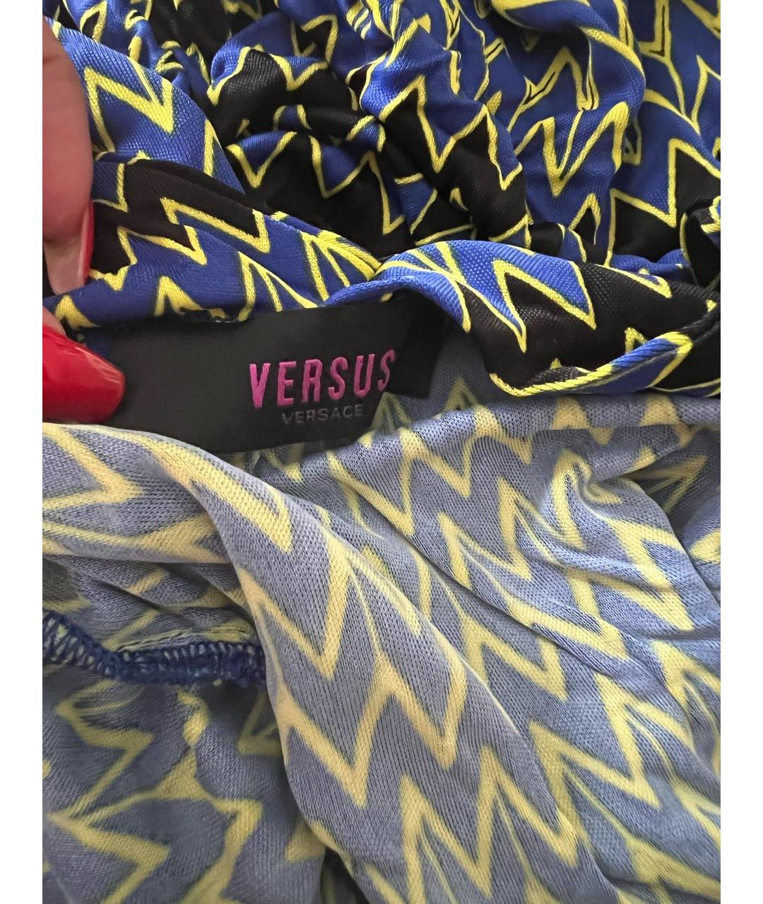 VERSUS VERSACE Мульти вискозное коктейльное платье, фото 3