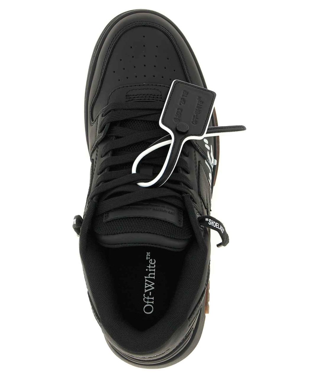 OFF-WHITE Черные кожаные низкие кроссовки / кеды, фото 5