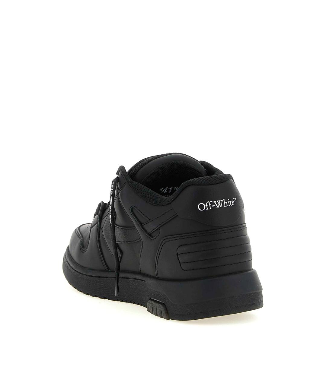 OFF-WHITE Черные кожаные низкие кроссовки / кеды, фото 4