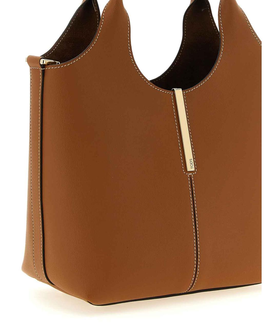 TOD'S Коричневая кожаная сумка тоут, фото 3