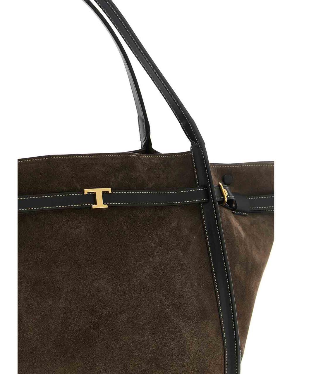 TOD'S Коричневая замшевая сумка тоут, фото 3