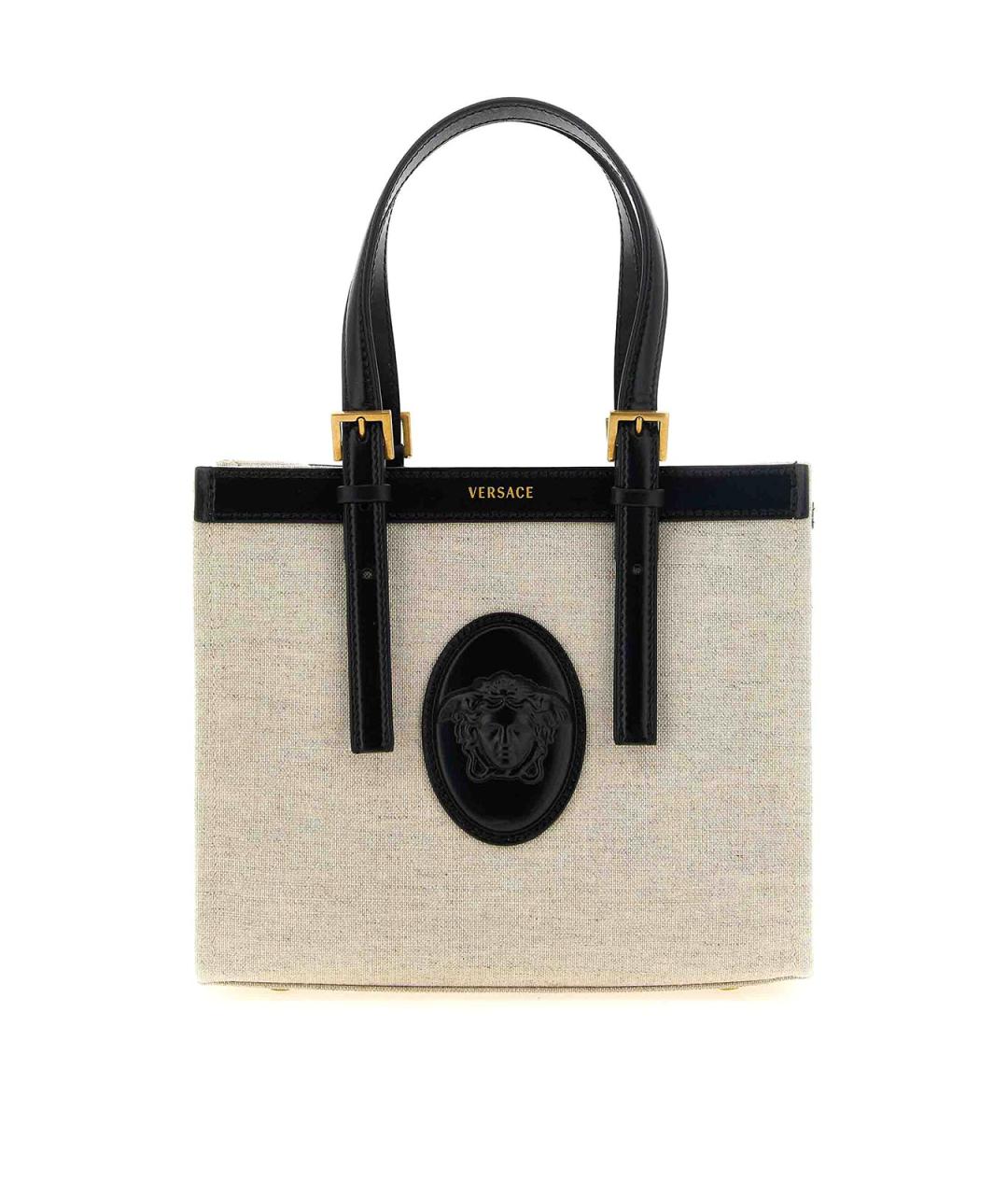 VERSACE Бежевая тканевая сумка тоут, фото 1