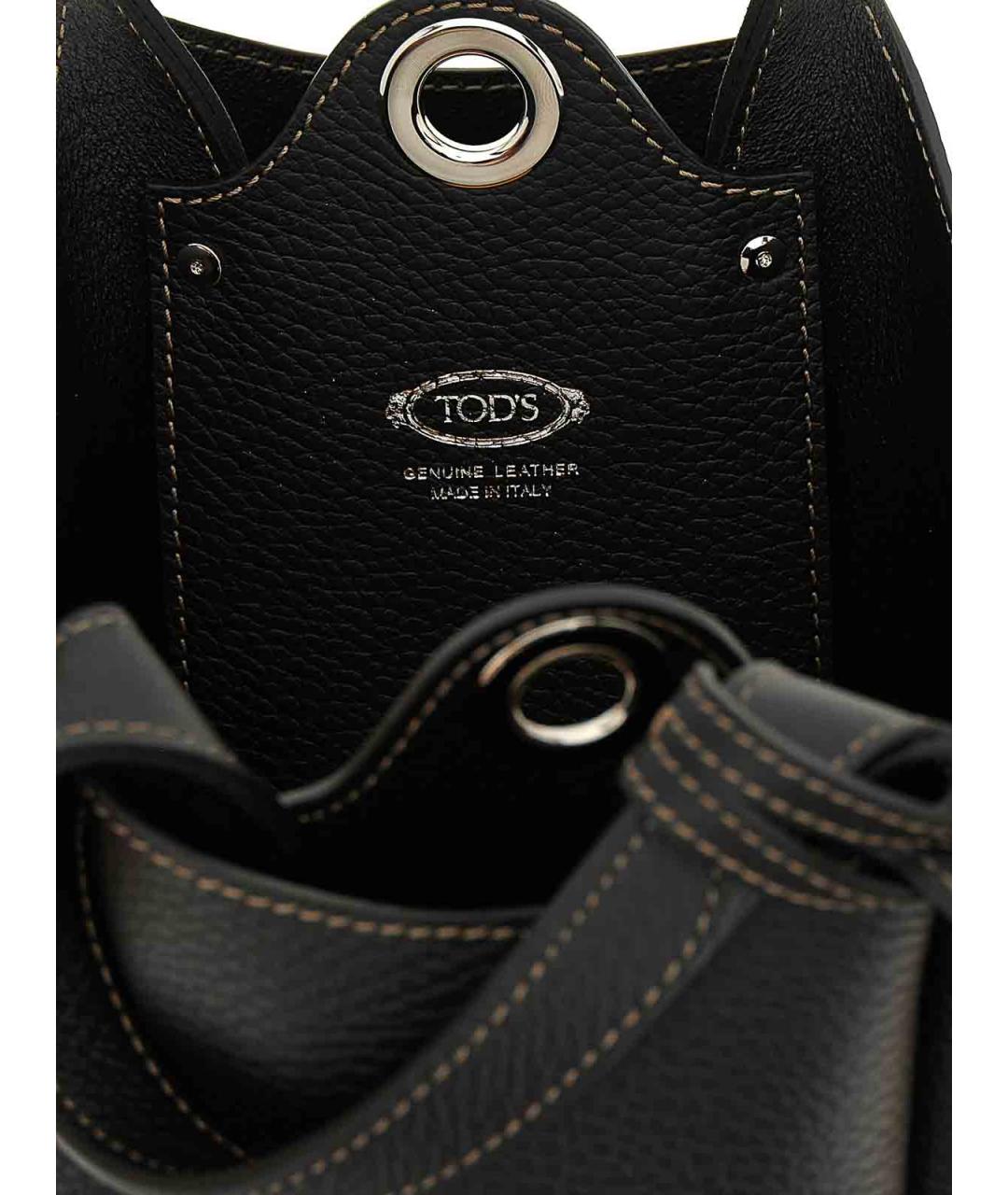 TOD'S Черная кожаная сумка через плечо, фото 4