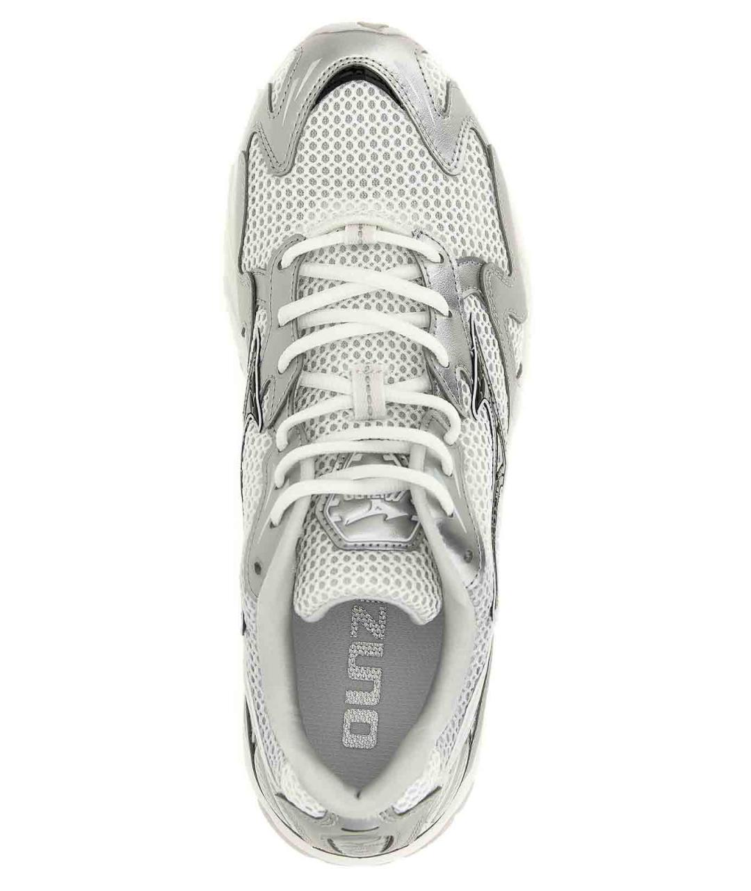 MIZUNO Серебряные кожаные низкие кроссовки / кеды, фото 4